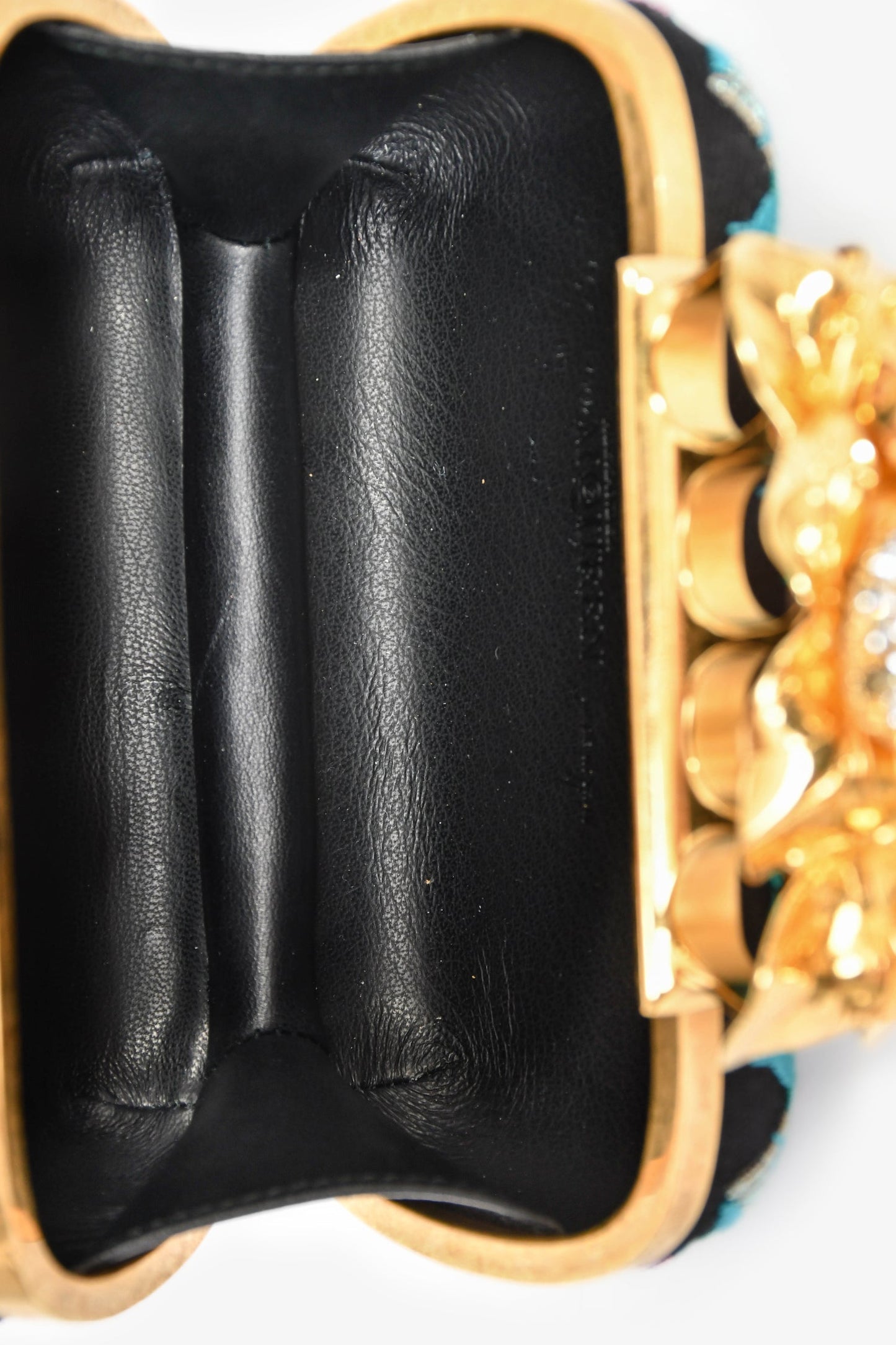 Alexander McQueen 2013 Navy Apple-Hummingbird Clutch