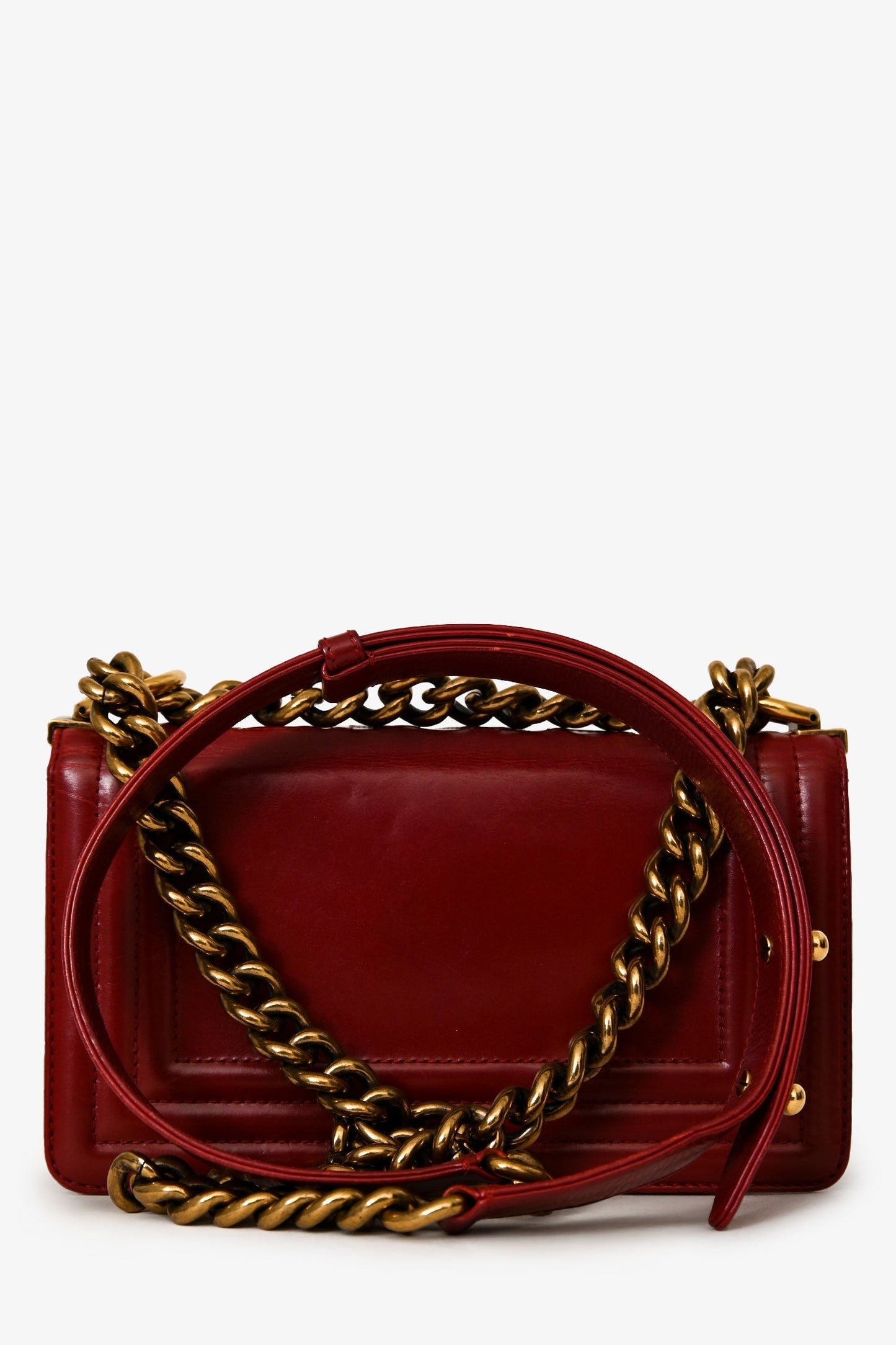 Chanel™ 2011/12 Dark Rouge Smooth Calfskin Small Boy Bag