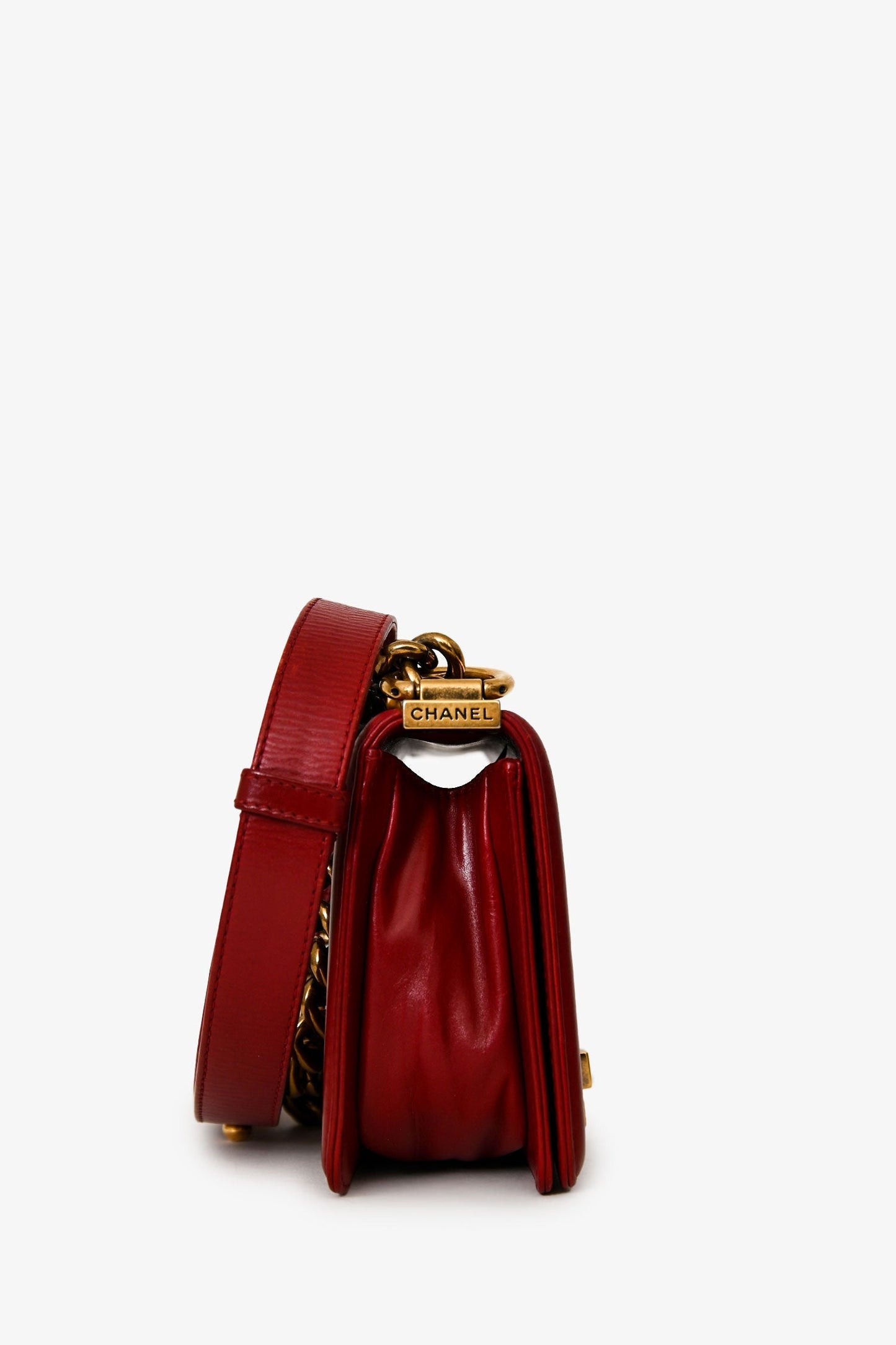 Chanel™ 2011/12 Dark Rouge Smooth Calfskin Small Boy Bag