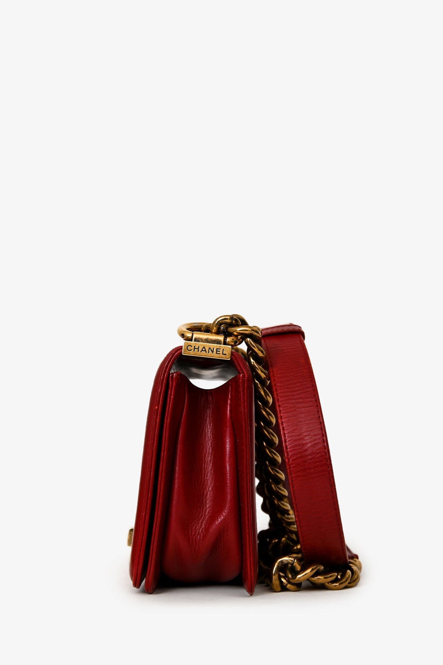 Chanel™ 2011/12 Dark Rouge Smooth Calfskin Small Boy Bag