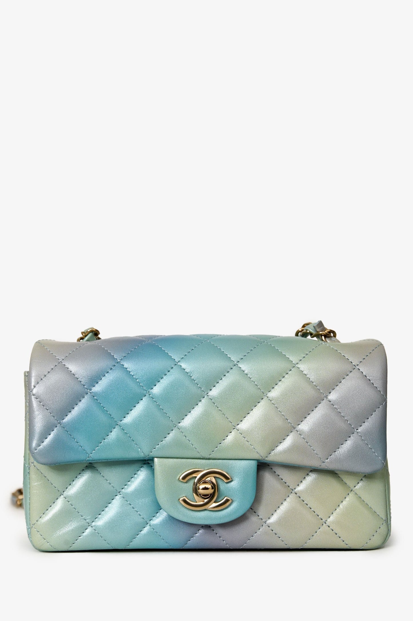 Chanel™ 2024 Iridescent Ombre Lambskin Mini Rectangular Flap Bag