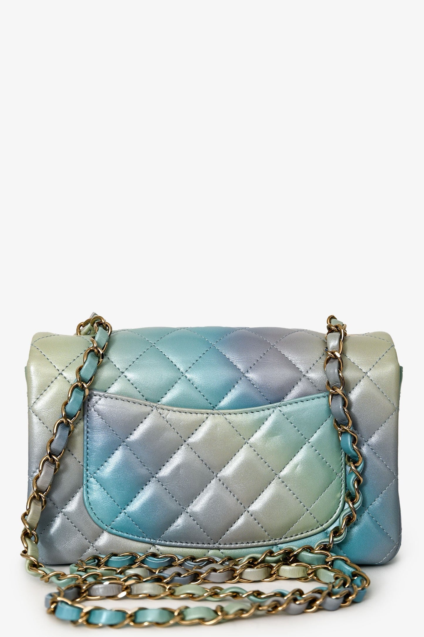 Chanel™ 2024 Iridescent Ombre Lambskin Mini Rectangular Flap Bag