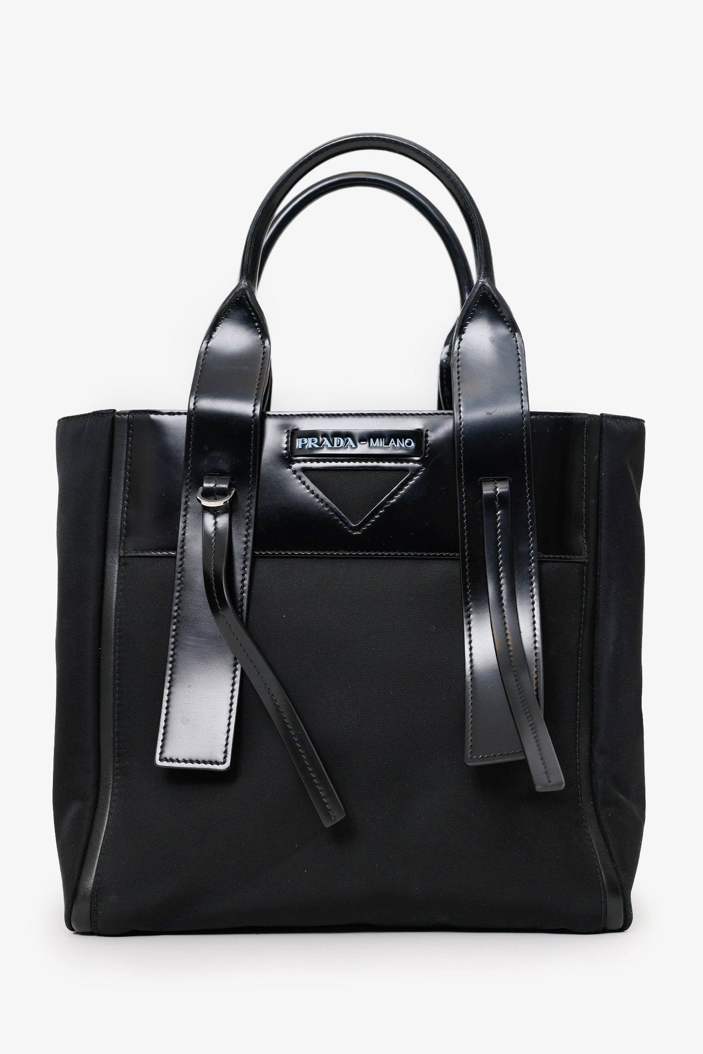 Prada Black Tessuto Nylon Small Ouverture Bag With Strap