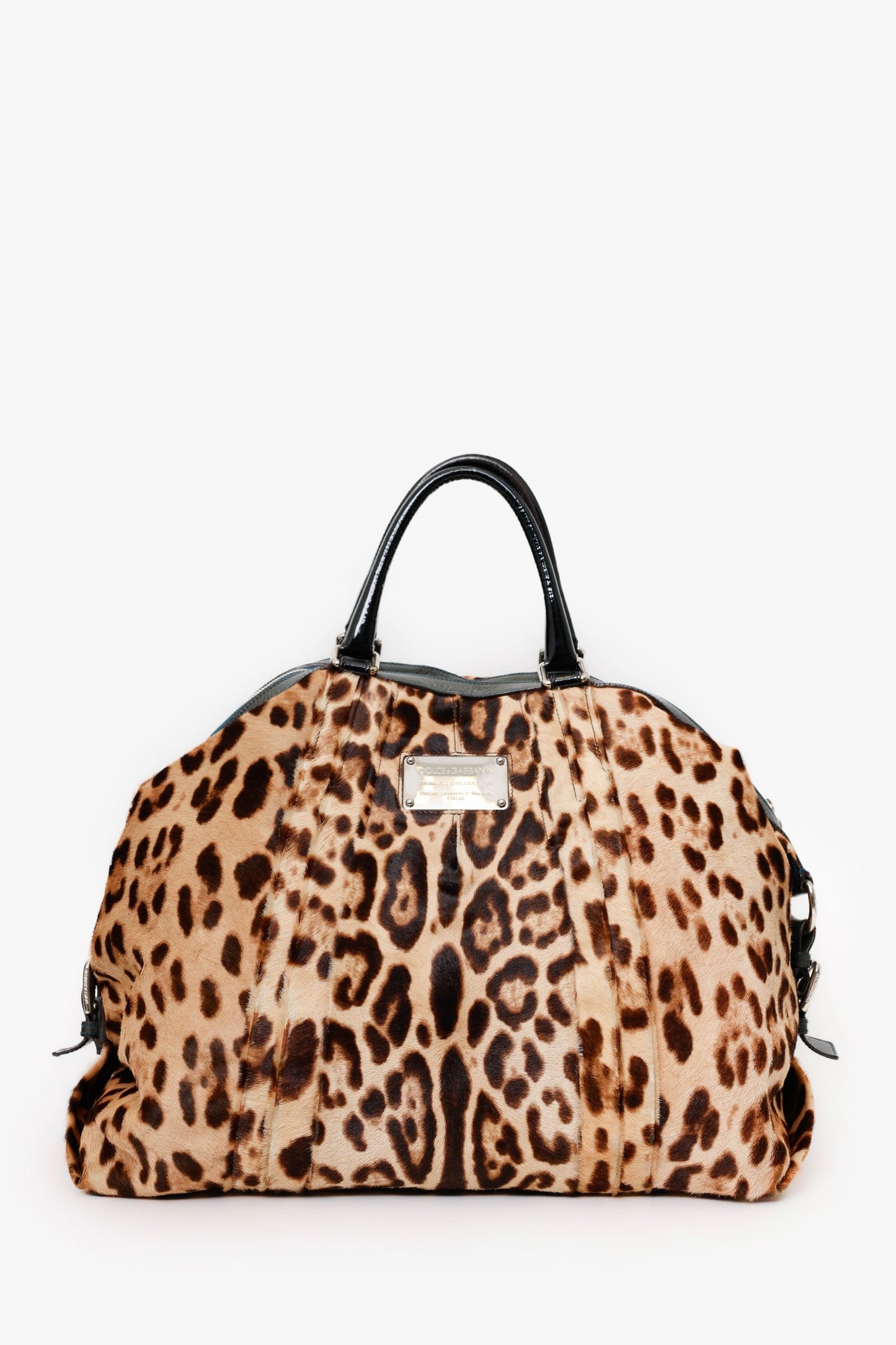 Dolce & Gabbana Beige Leopard Print Calfhair Miss Urbanette Satchel