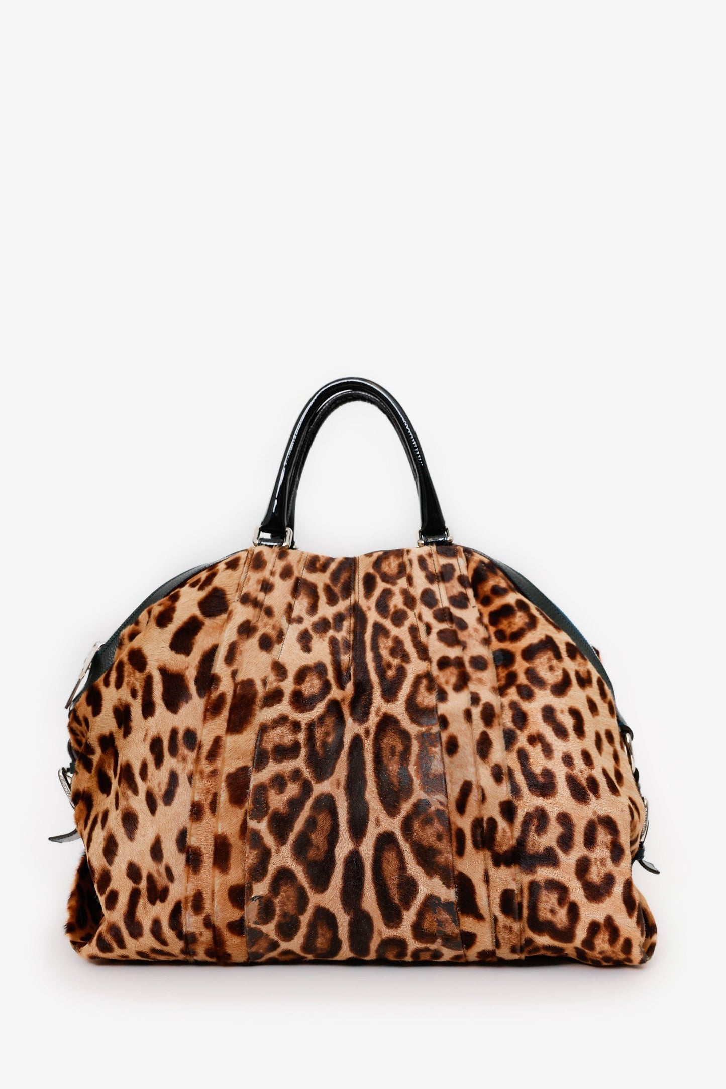 Dolce & Gabbana Beige Leopard Print Calfhair Miss Urbanette Satchel
