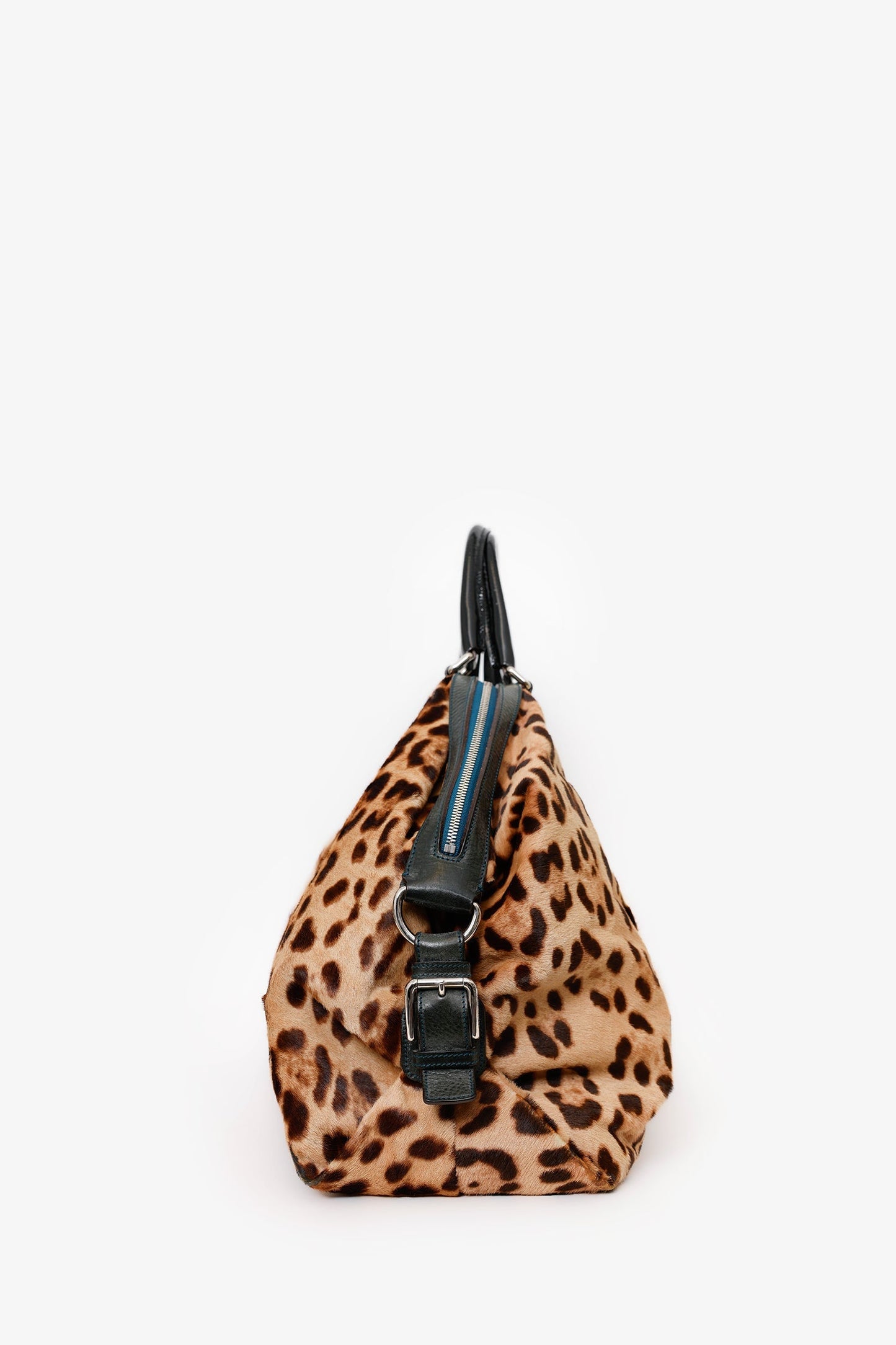 Dolce & Gabbana Beige Leopard Print Calfhair Miss Urbanette Satchel