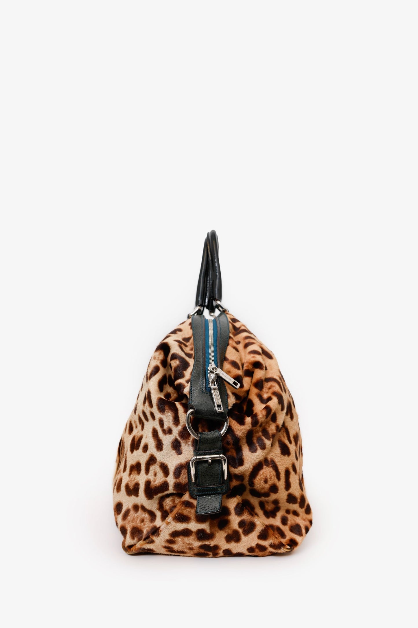Dolce & Gabbana Beige Leopard Print Calfhair Miss Urbanette Satchel
