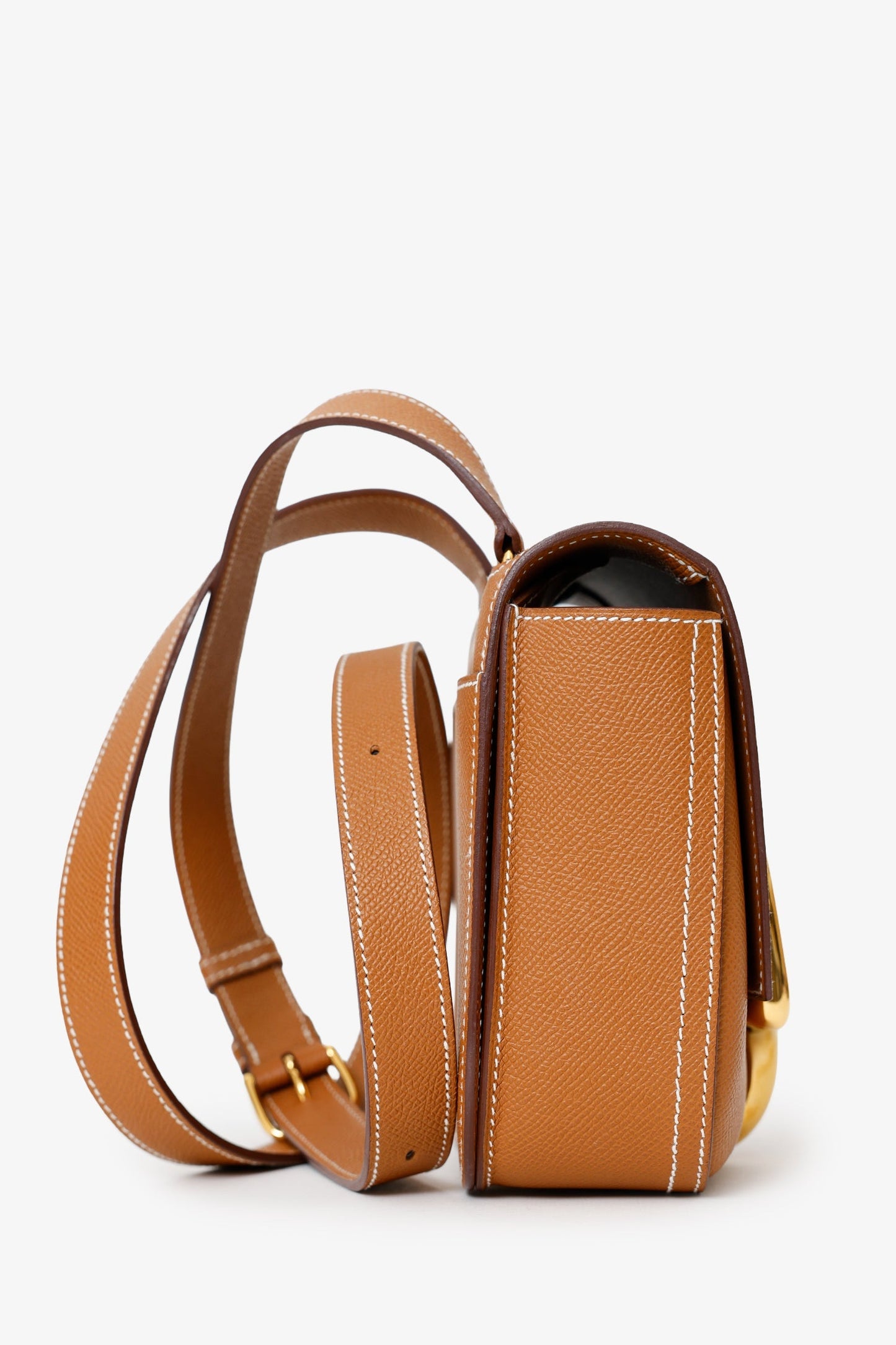 Hermès 2022 Gold Epsom Leather Mini Della Cavalleria Crossbody bag