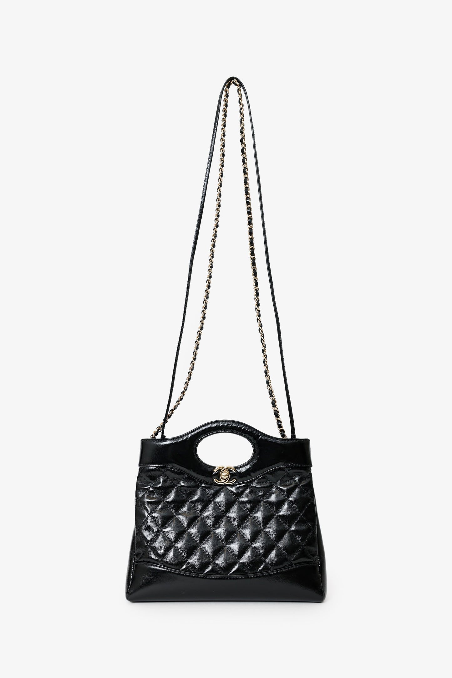 Chanel™ 23A Black Calfskin Mini 31 Shopping Tote