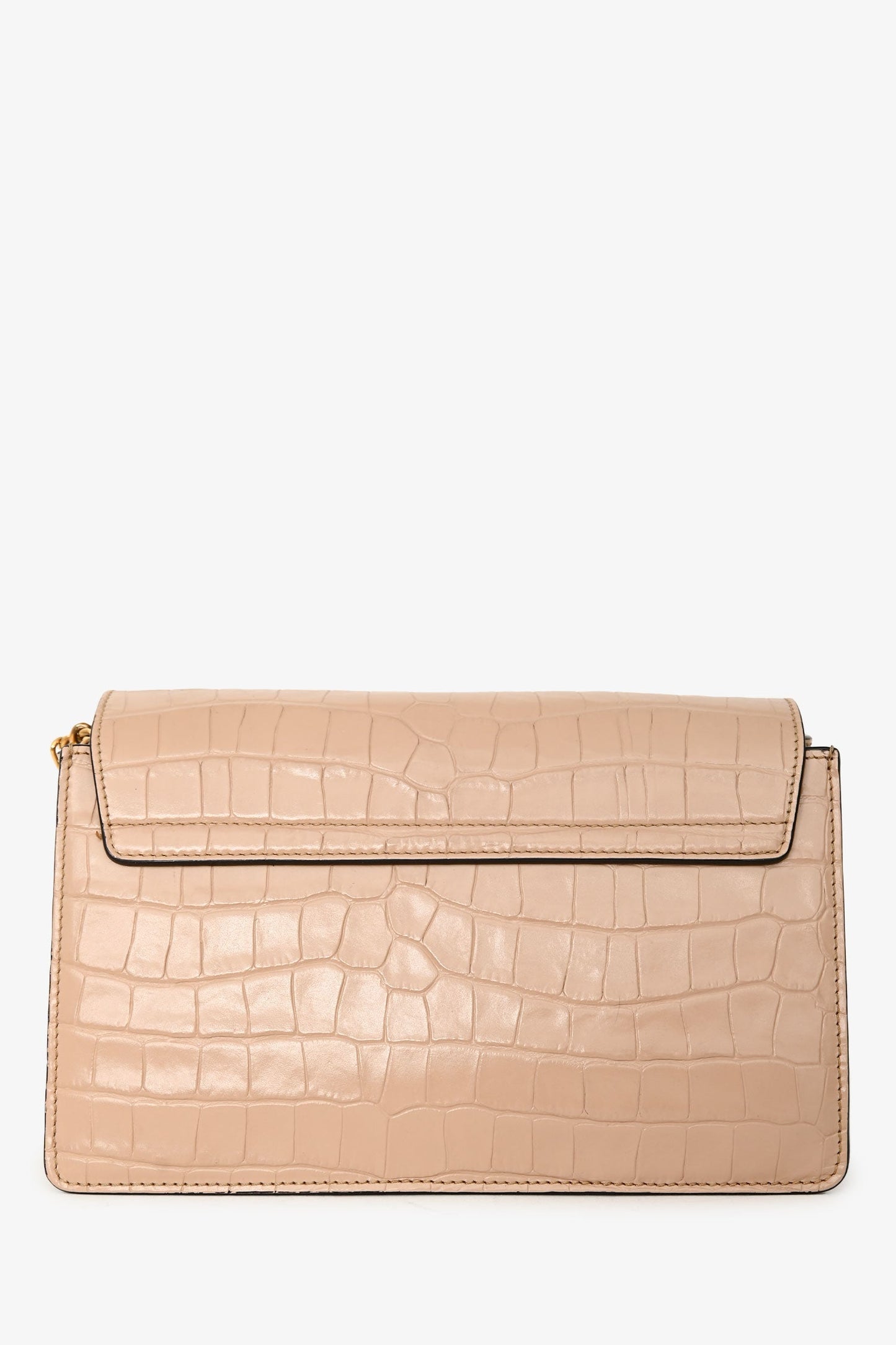 Chloé Blush Croc Embossed Leather Small Faye Crossbody Bag