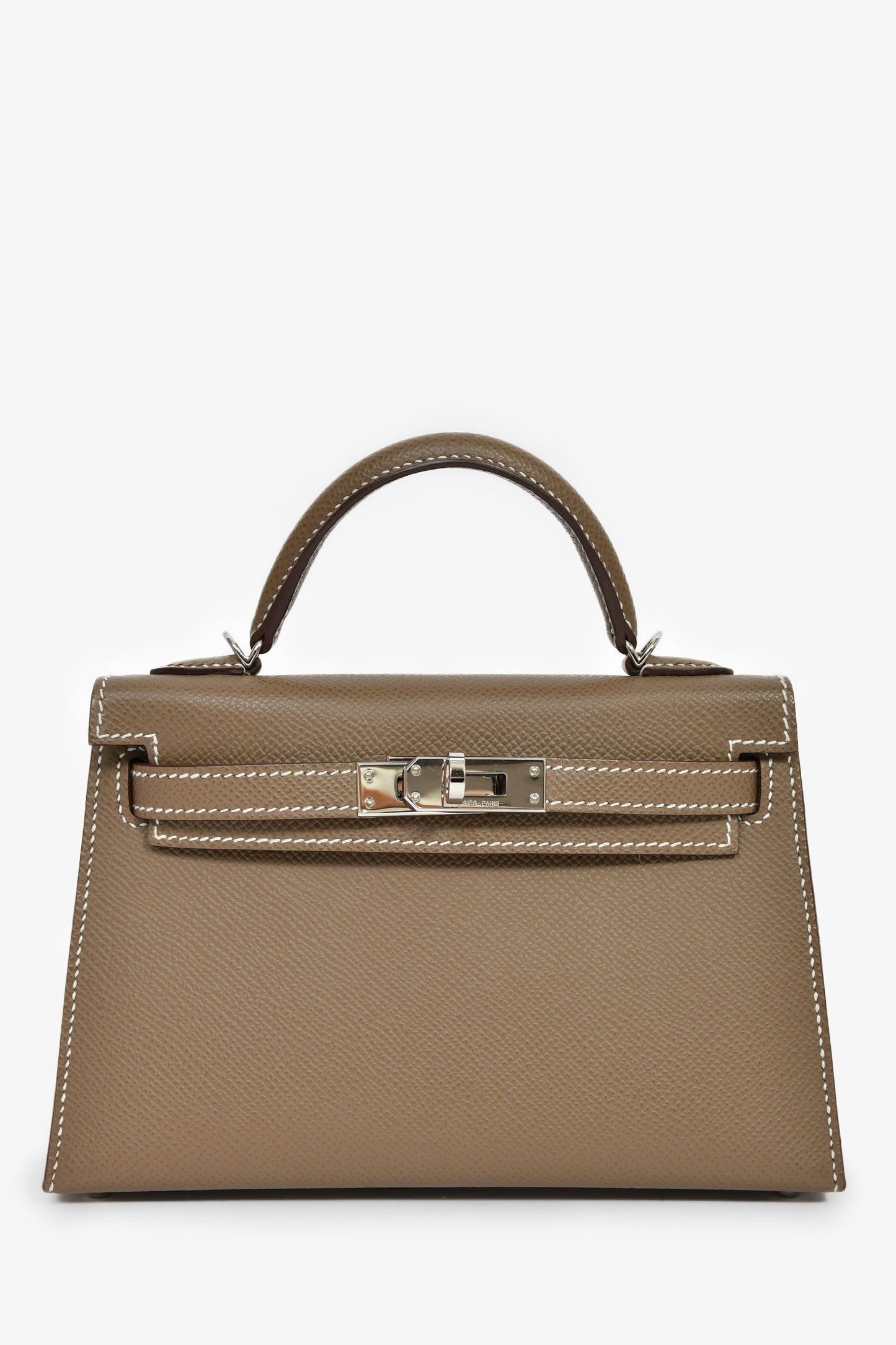 Hermès 2023 Etoupe Epsom Leather Sellier Mini Kelly