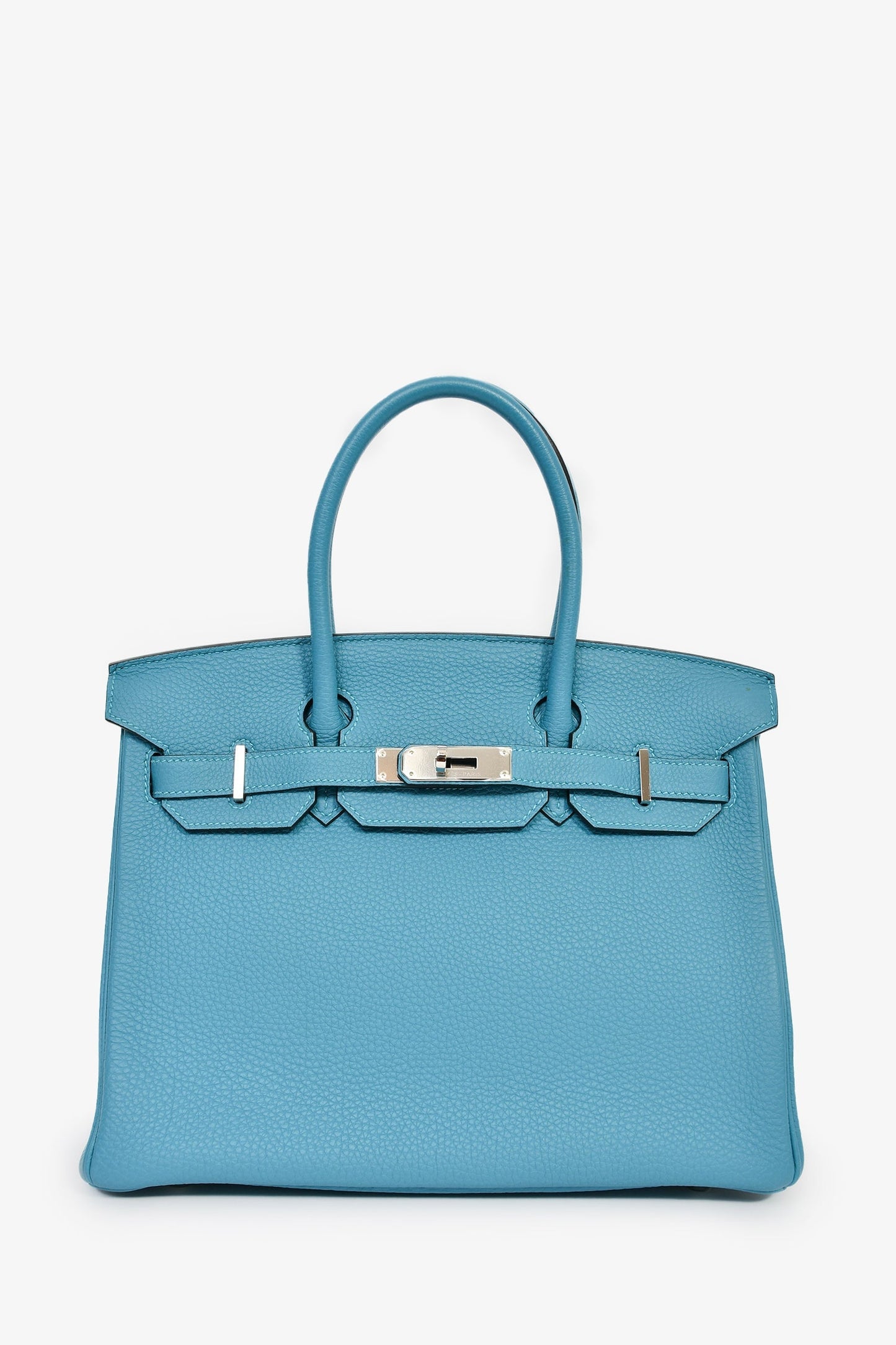 Hermès 2014 Bleu Colvert Togo Leather Retourne Birkin 30 PHW