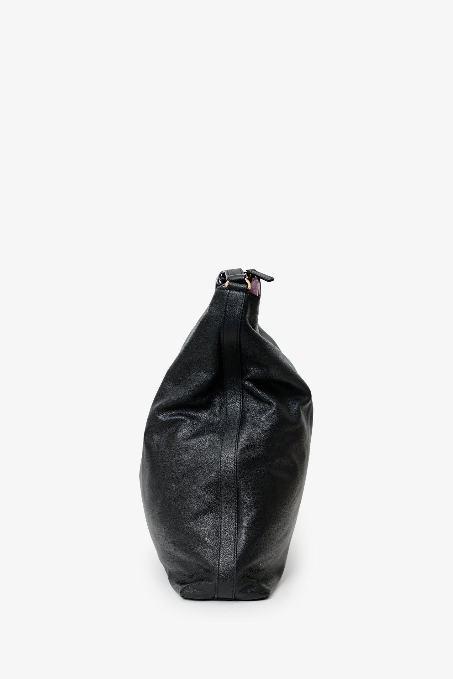 Versace Black Leather Pebbled Leather Medusa Large Hobo Shoulder Bag
