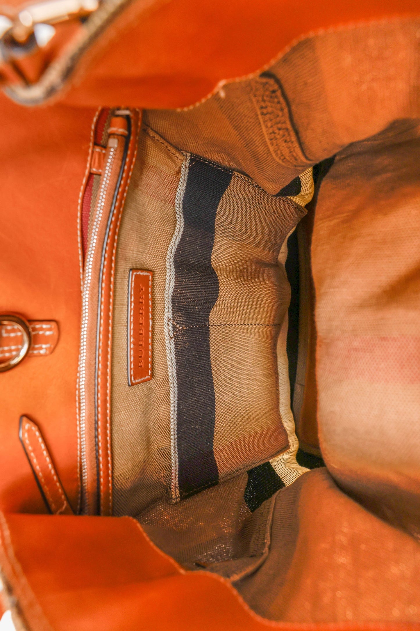 Burberry Brown House Check Canvas Ashby Bucket Bag With Pouch