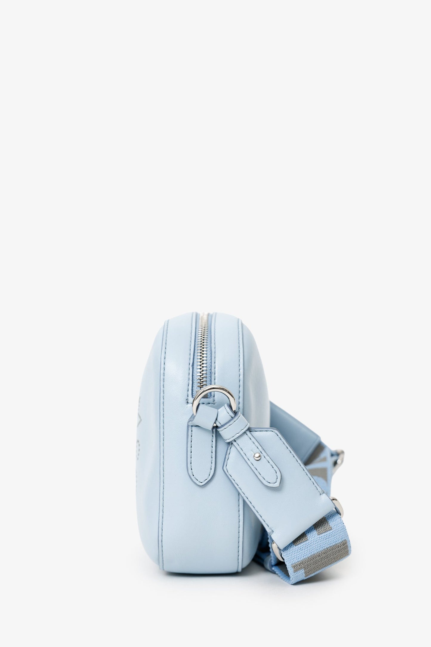 Stella McCartney Blue Vegan Leather Logo Small Crossbody Bag