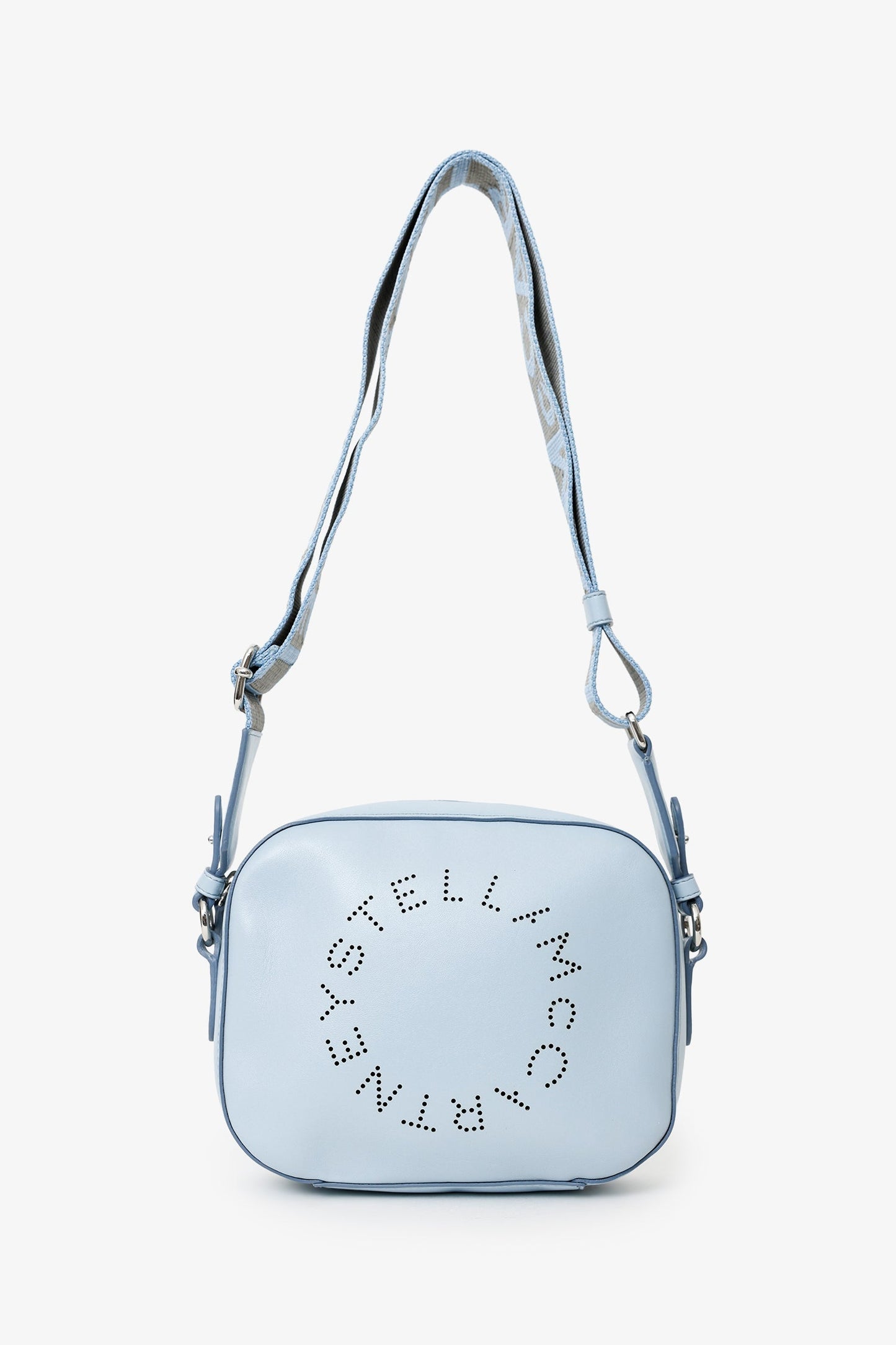 Stella McCartney Blue Vegan Leather Logo Small Crossbody Bag