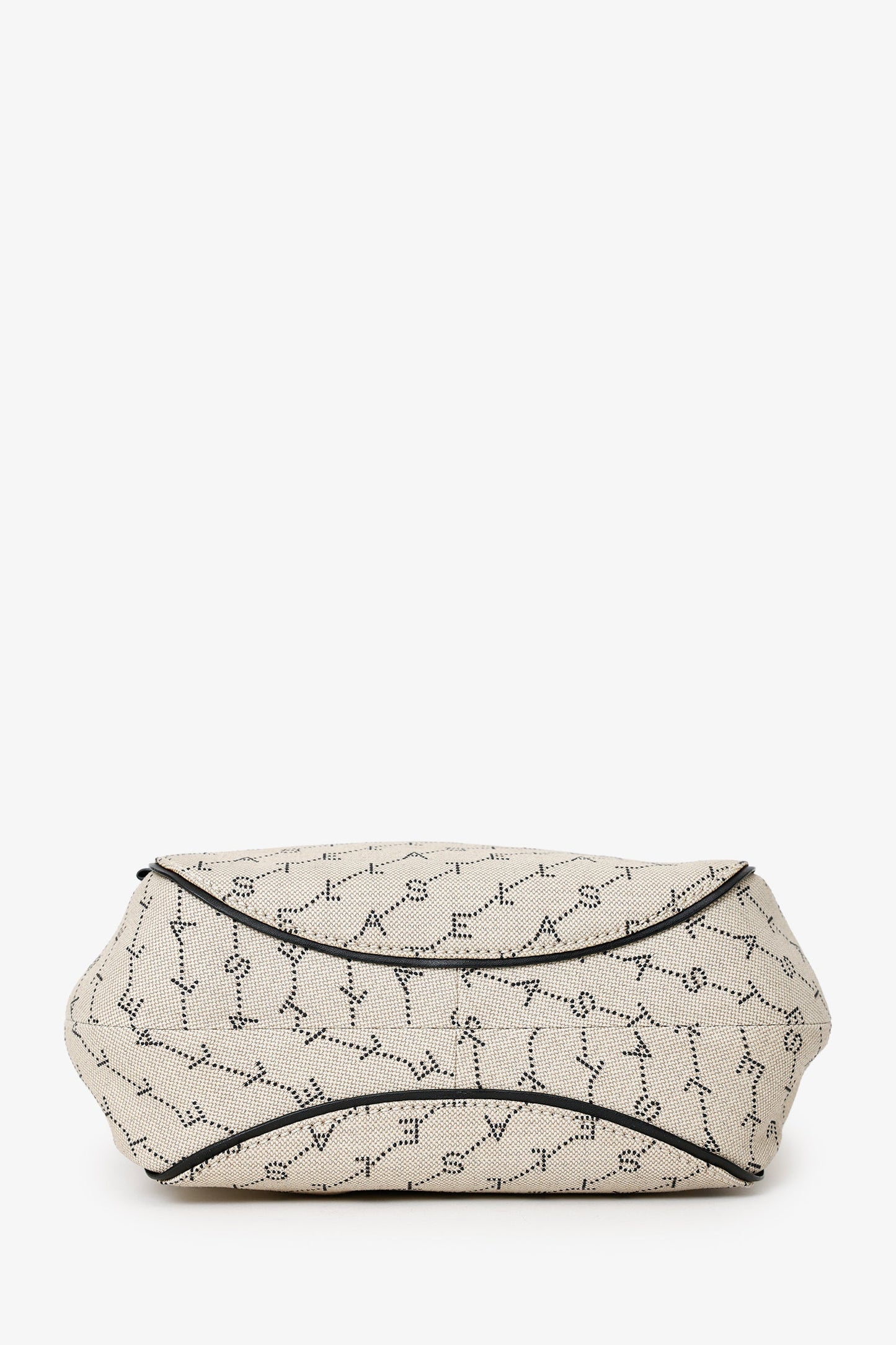 Stella McCartney Beige/Black Canvas Leather Trimmed Logo Monogram Tote