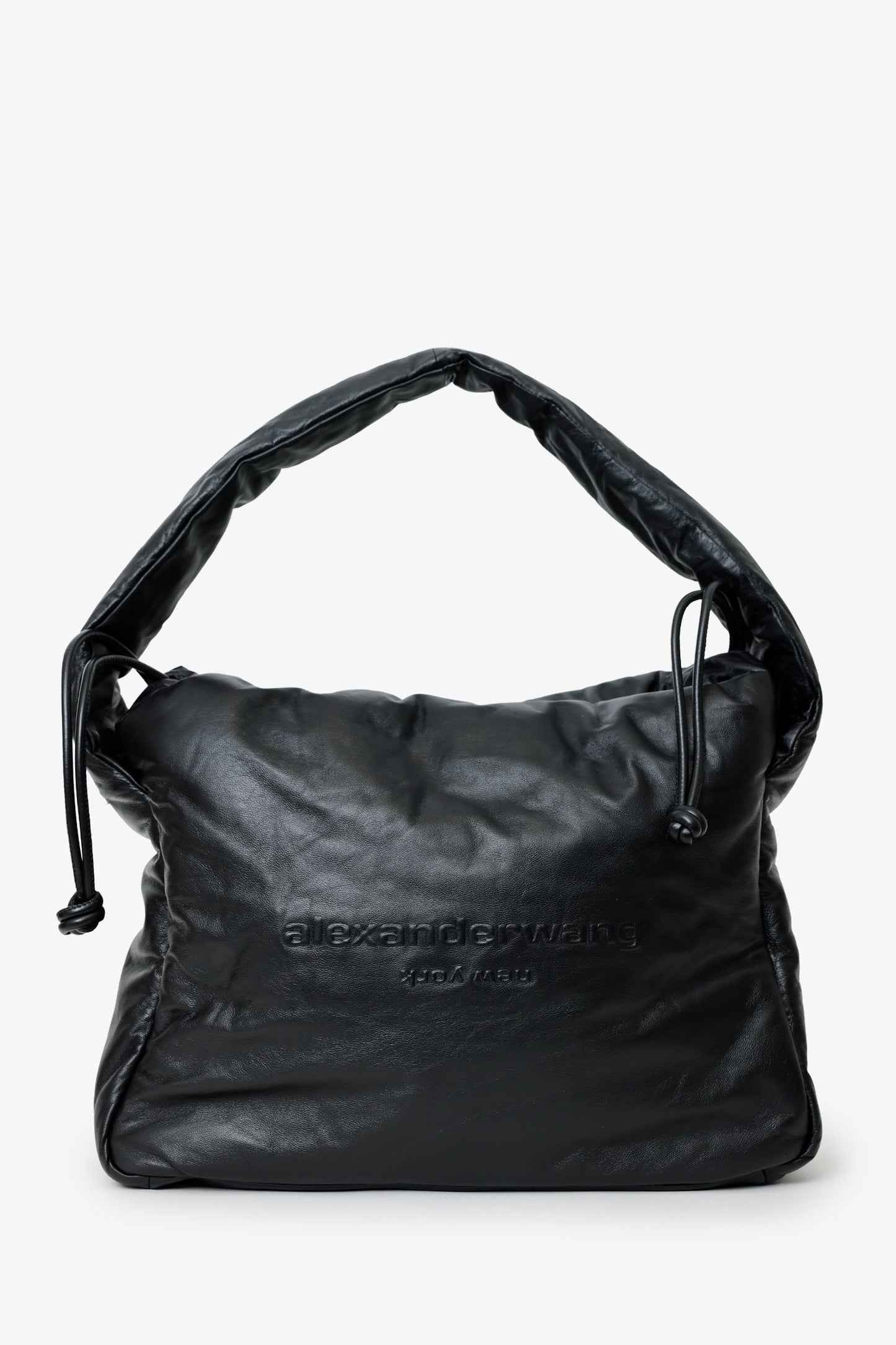 Alexander Wang Black Leather Ryan Puff Shoulder Bag