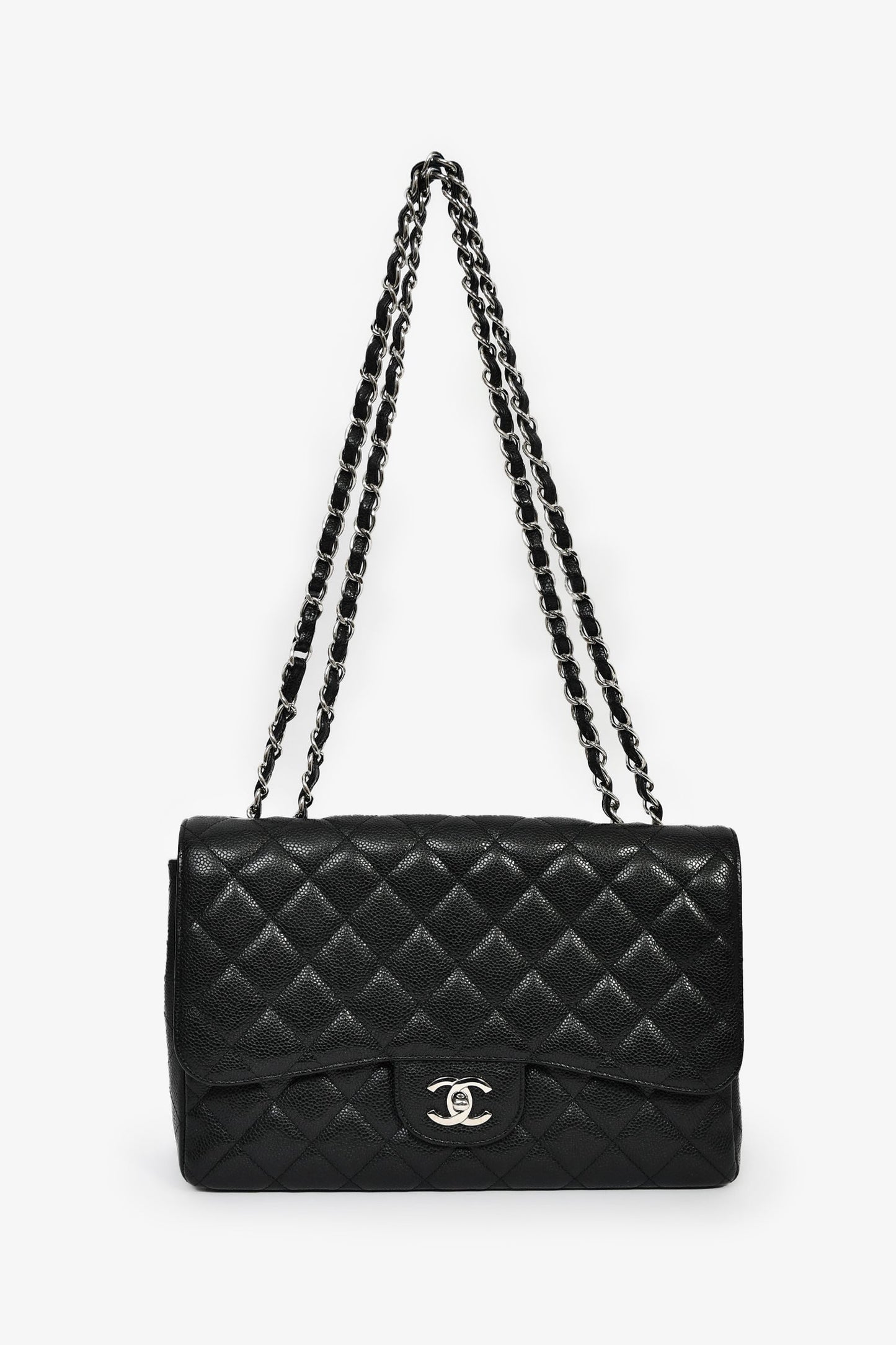 Chanel™ 2008-09 Black Caviar Jumbo Classic Flap