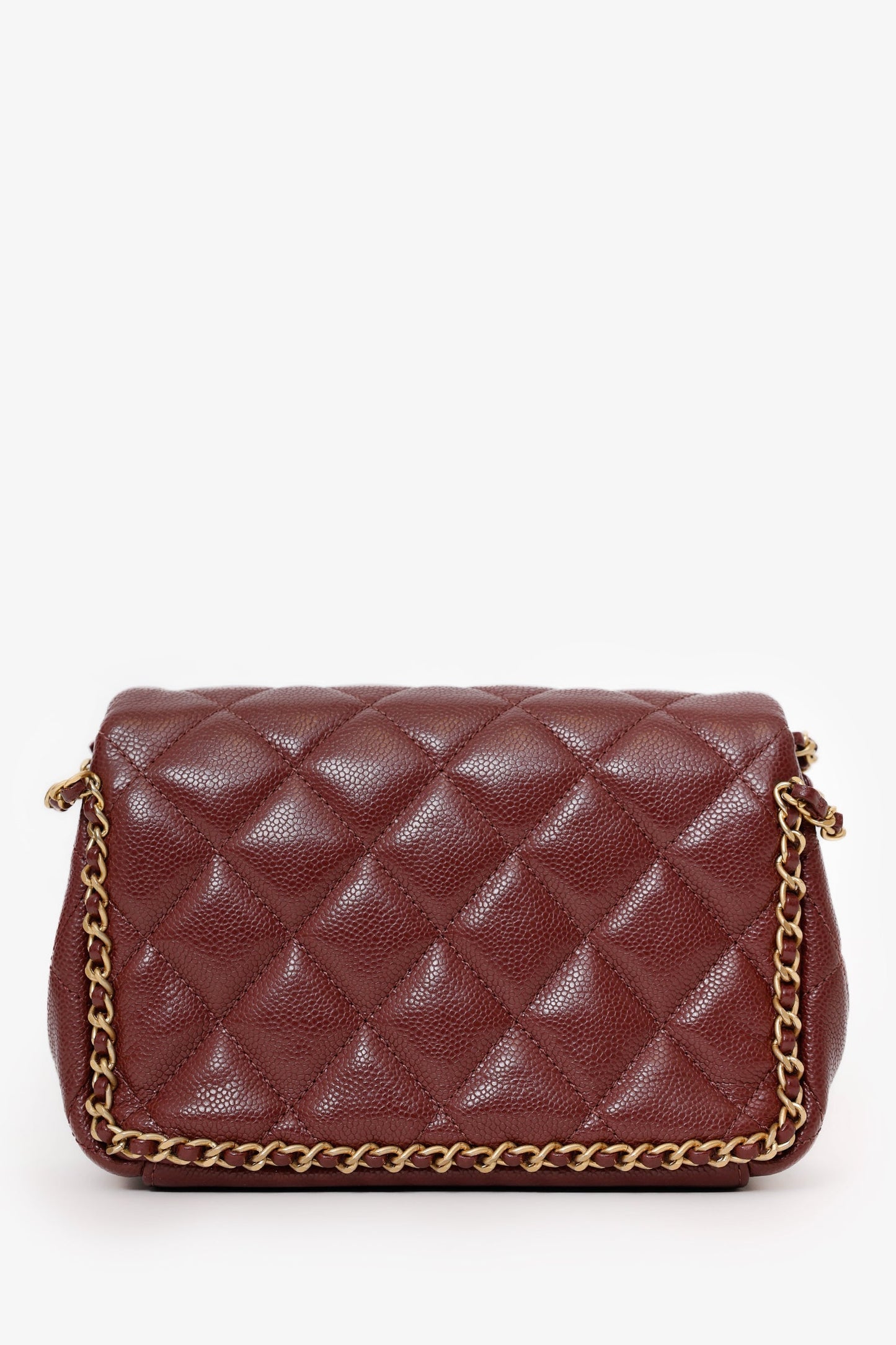 Chanel™ 22B Burgundy Caviar Never Ending Chain Flap Bag