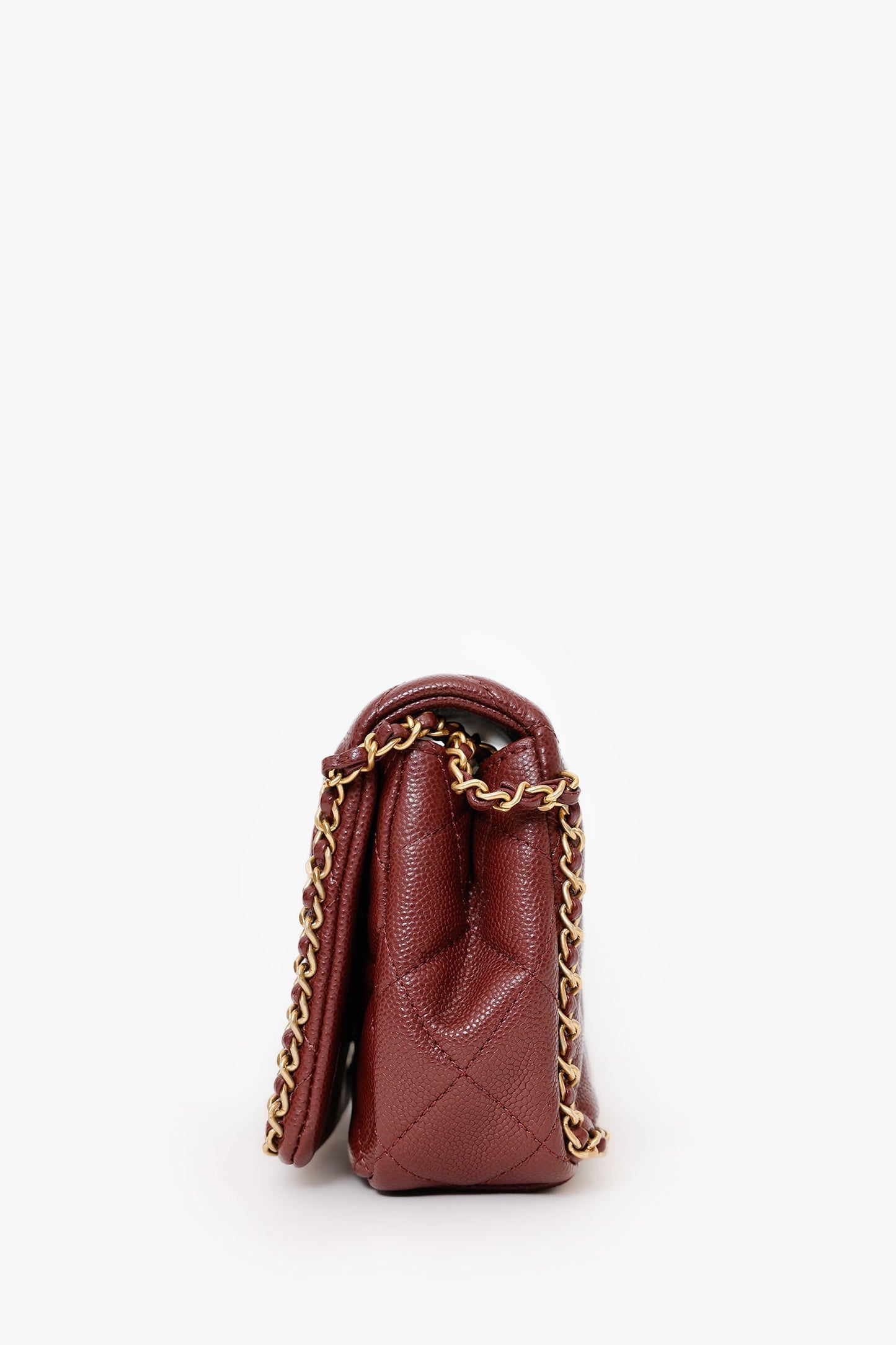 Chanel™ 22B Burgundy Caviar Never Ending Chain Flap Bag