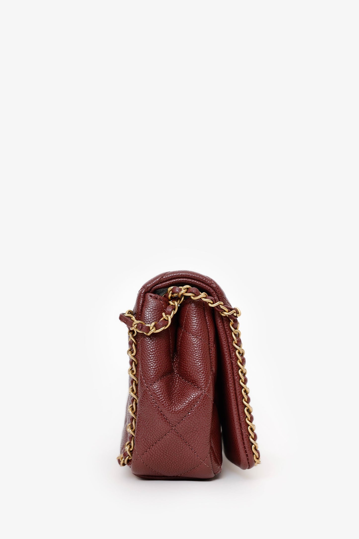Chanel™ 22B Burgundy Caviar Never Ending Chain Flap Bag