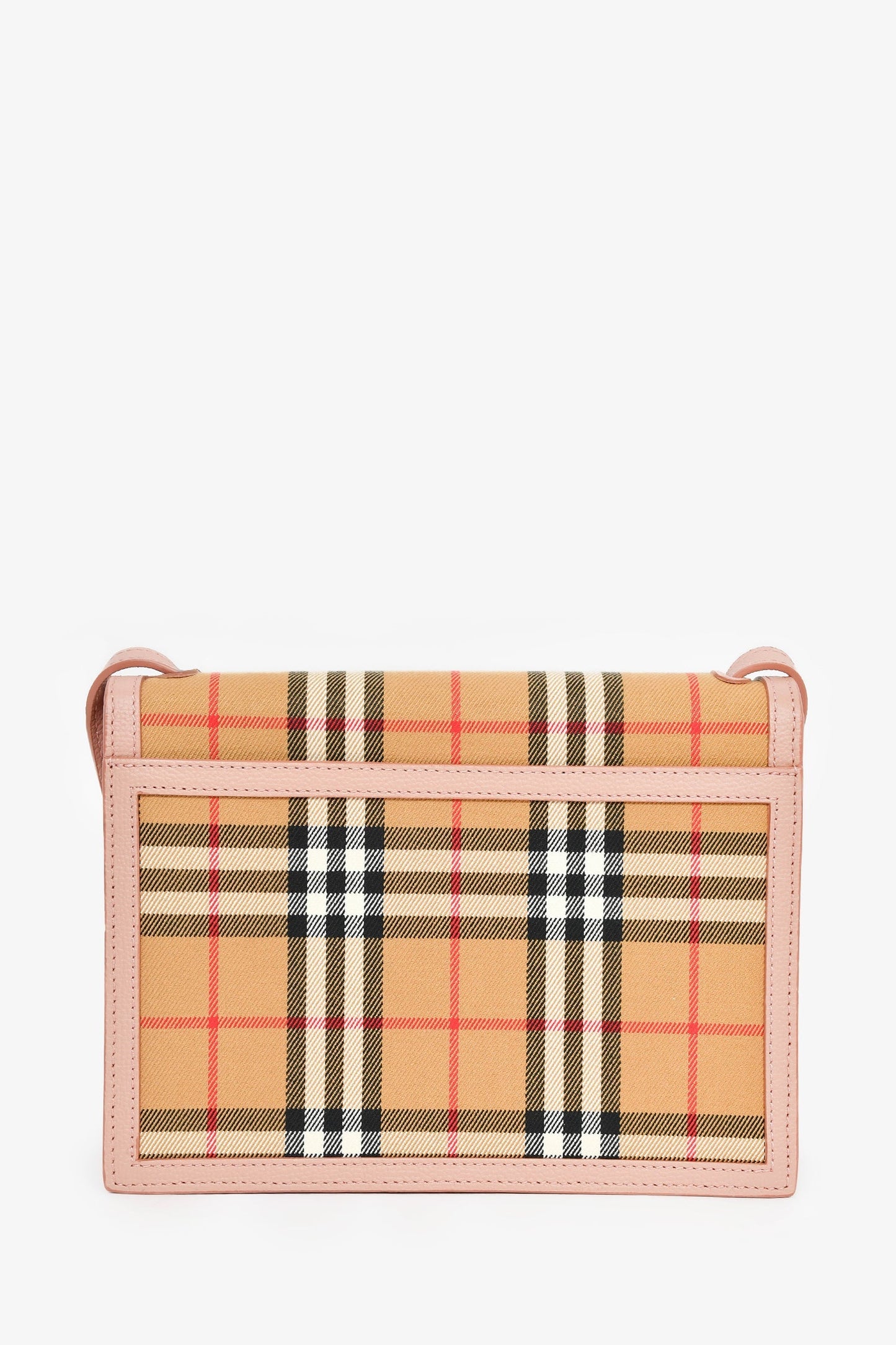 Burberry Beige Novacheck Canvas/Pink Leather Envelope Crossbody