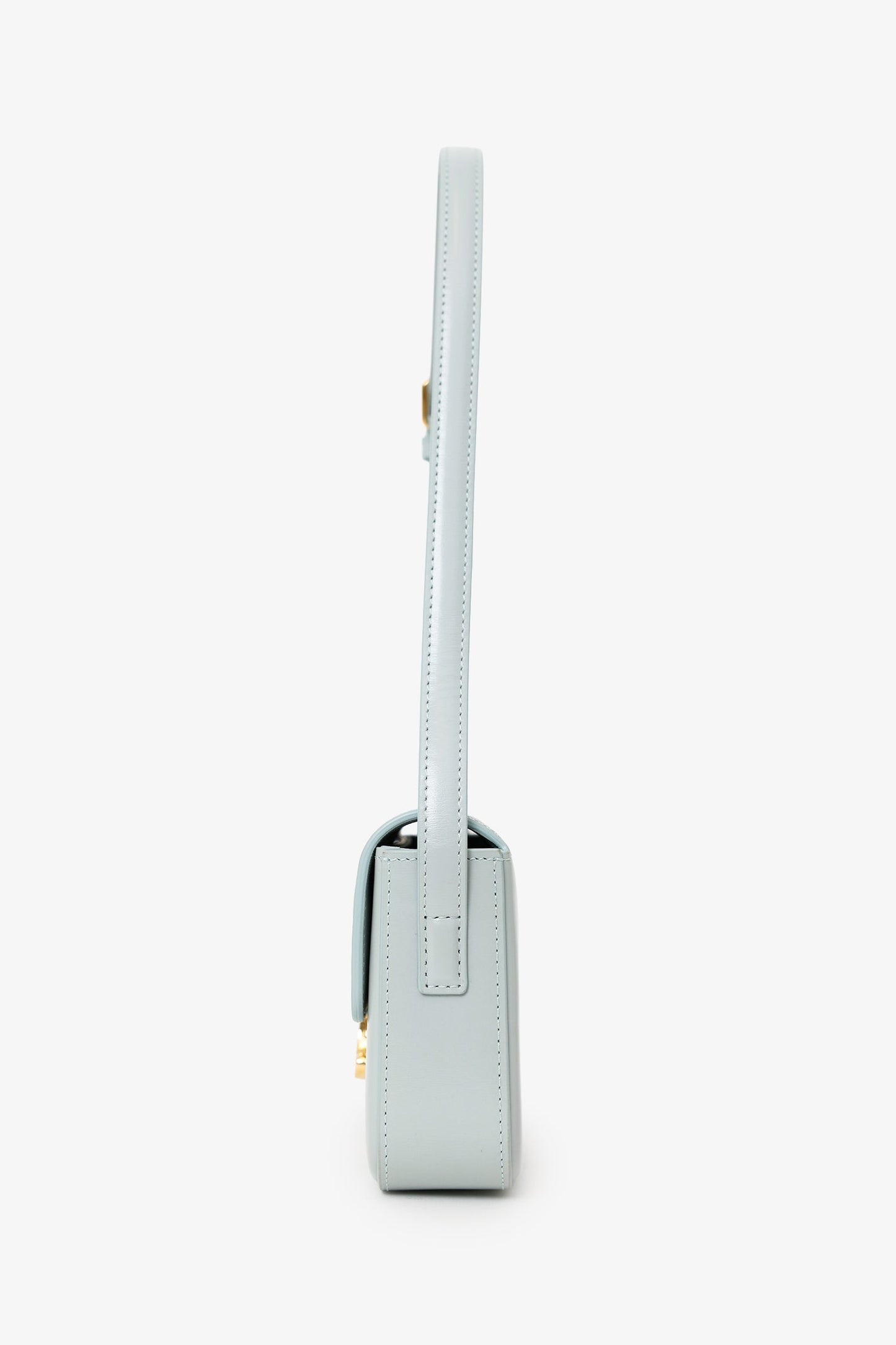 Celine Light Blue Shiny Calfskin Claude Shoulder Bag