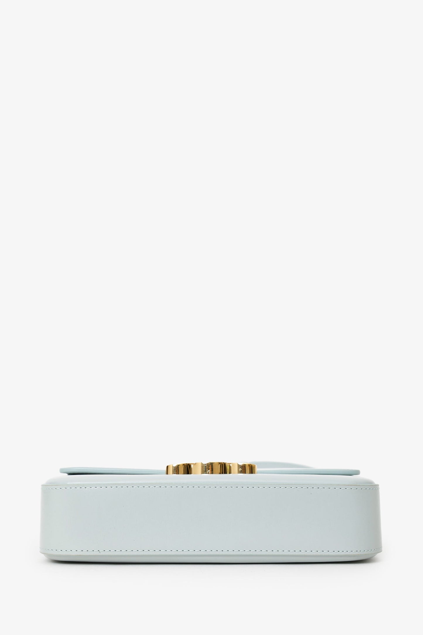 Celine Light Blue Shiny Calfskin Claude Shoulder Bag