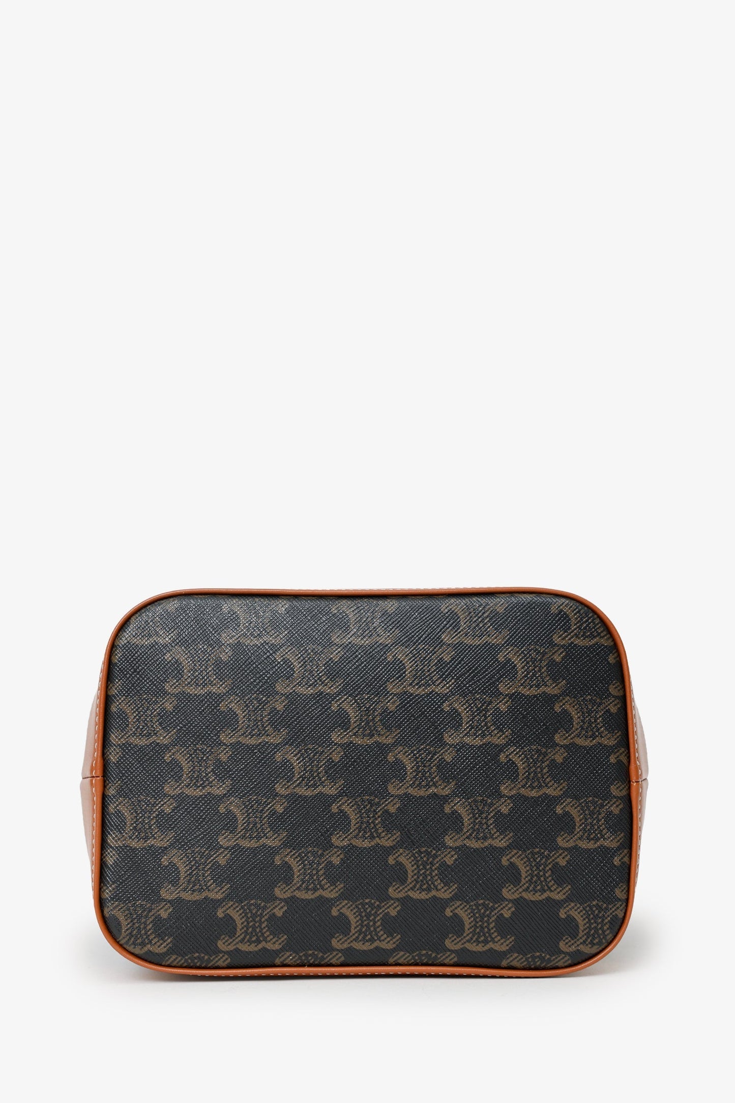 Celine Brown Triomphe Canvas Small Bucket Crossbody Bag
