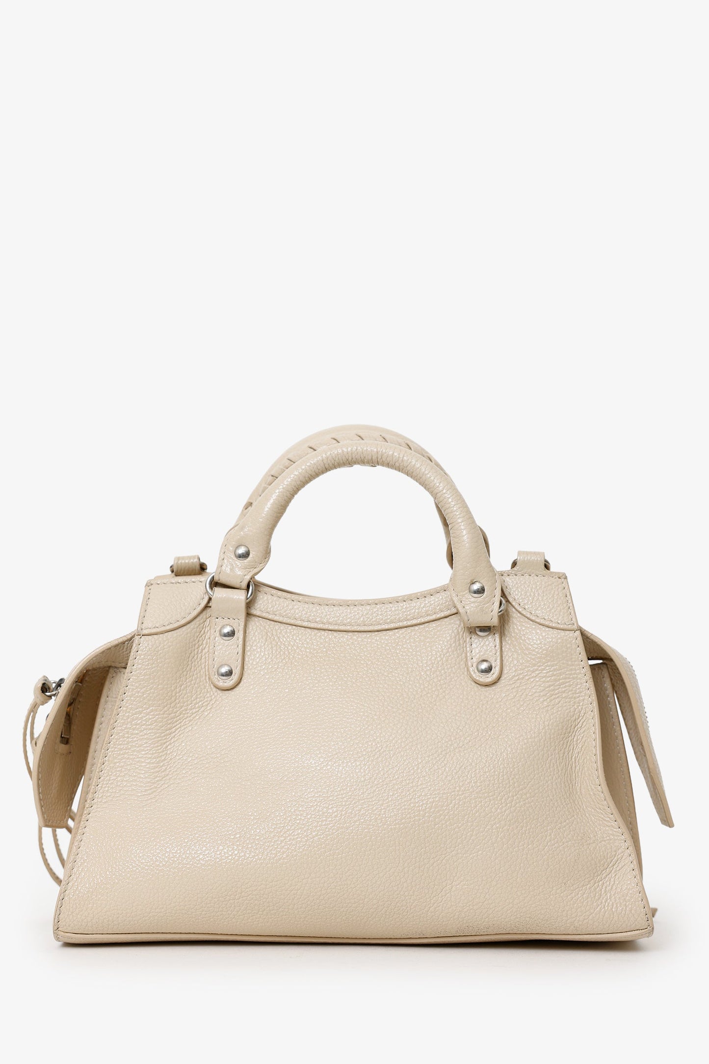 Balenciaga Beige Grained Calfskin Neo Classic Small Handle Bag