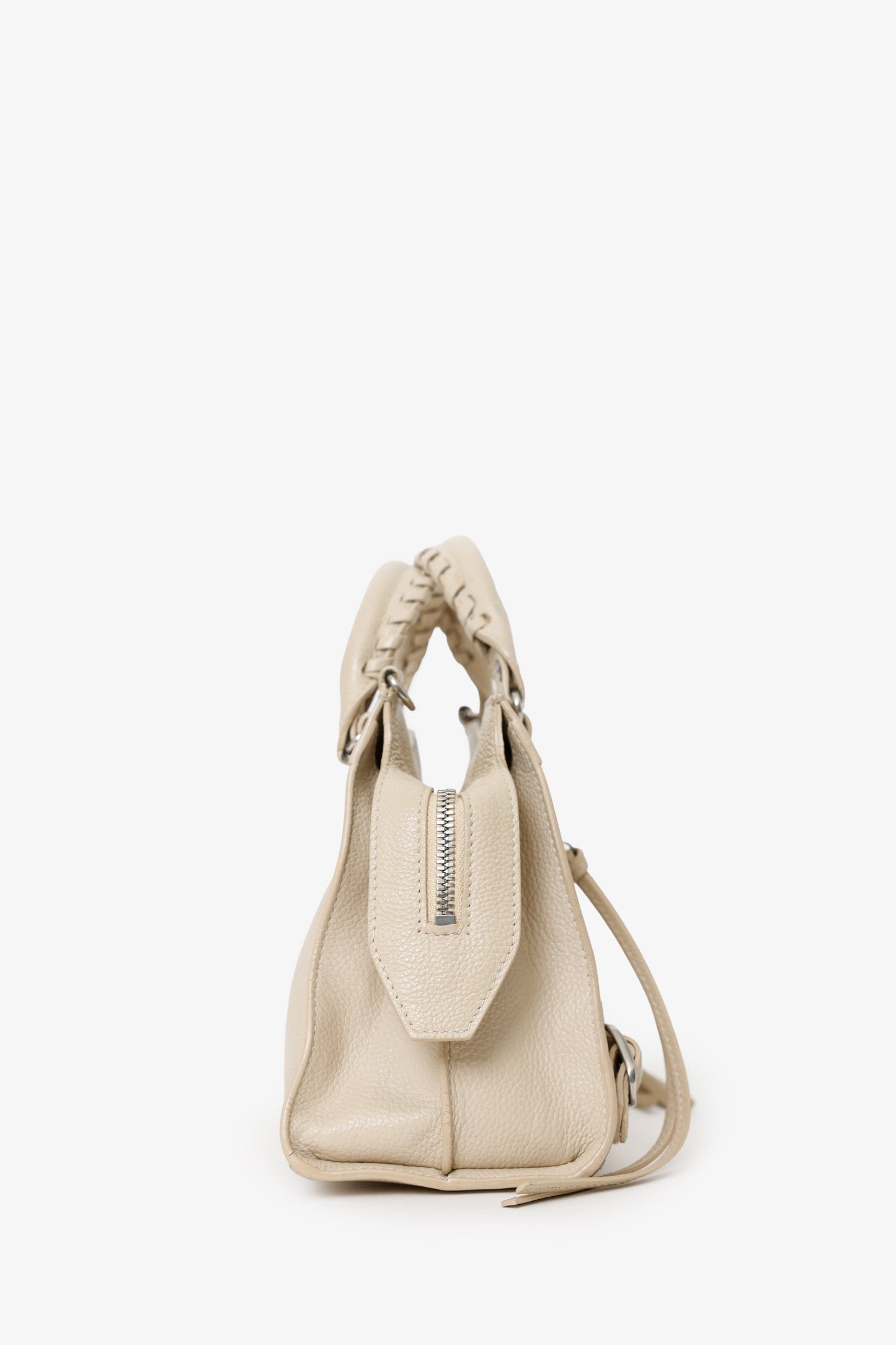 Balenciaga Beige Grained Calfskin Neo Classic Small Handle Bag