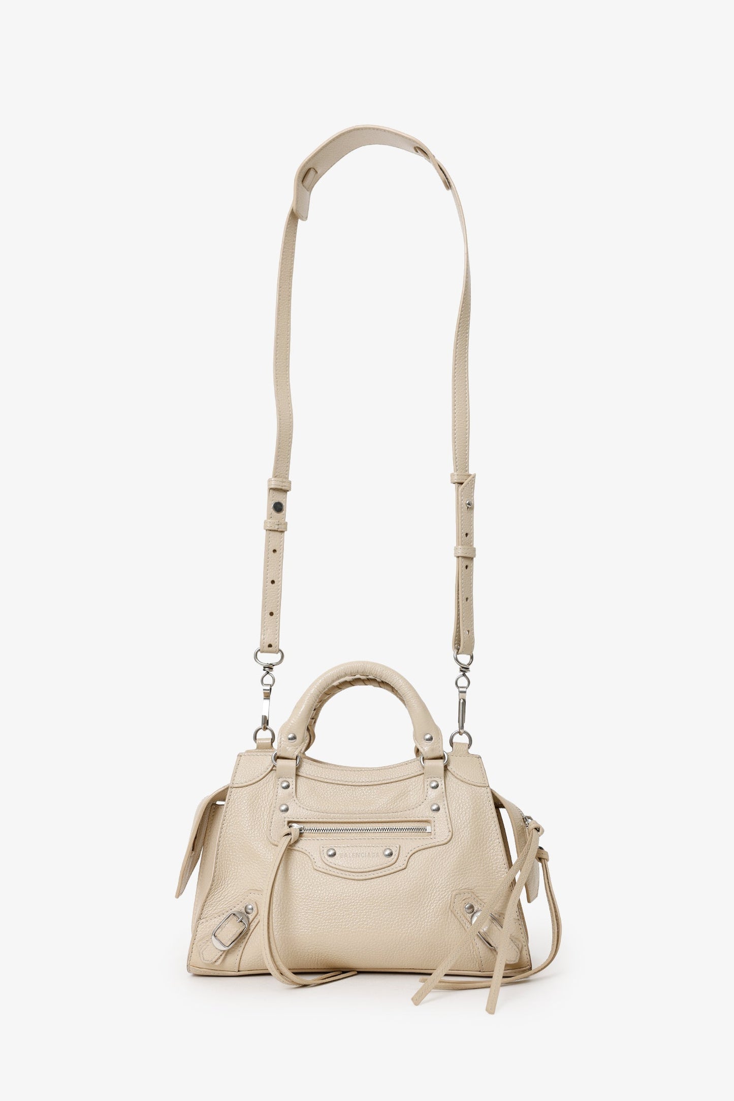 Balenciaga Beige Grained Calfskin Neo Classic Small Handle Bag
