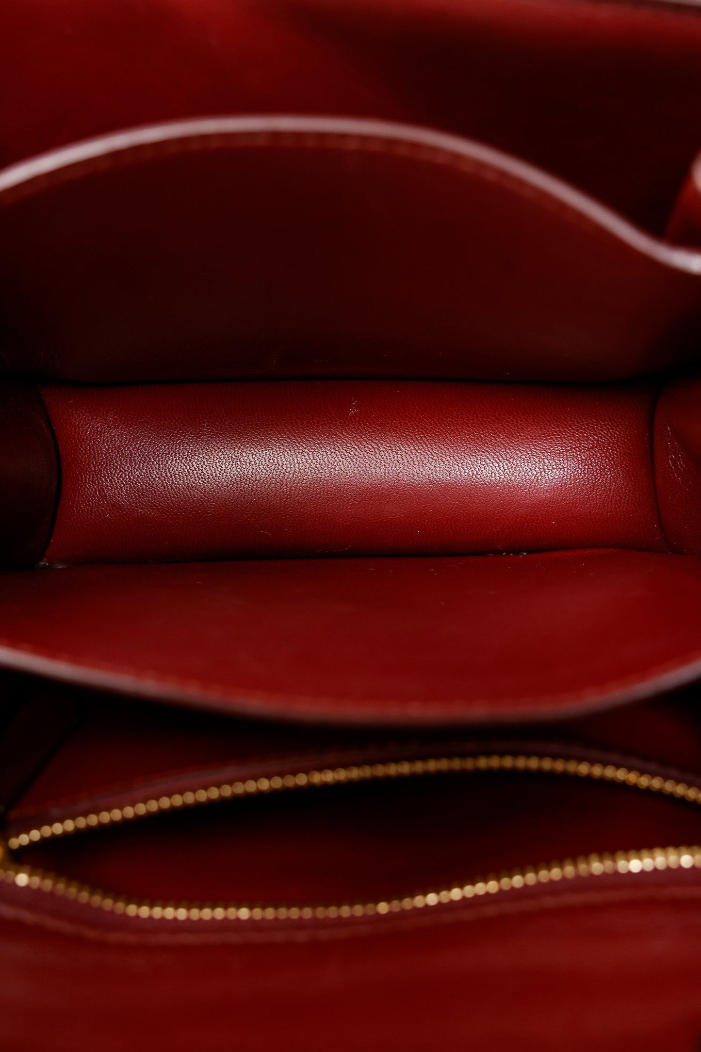 Celine Burgundy Leather Small Box Bag
