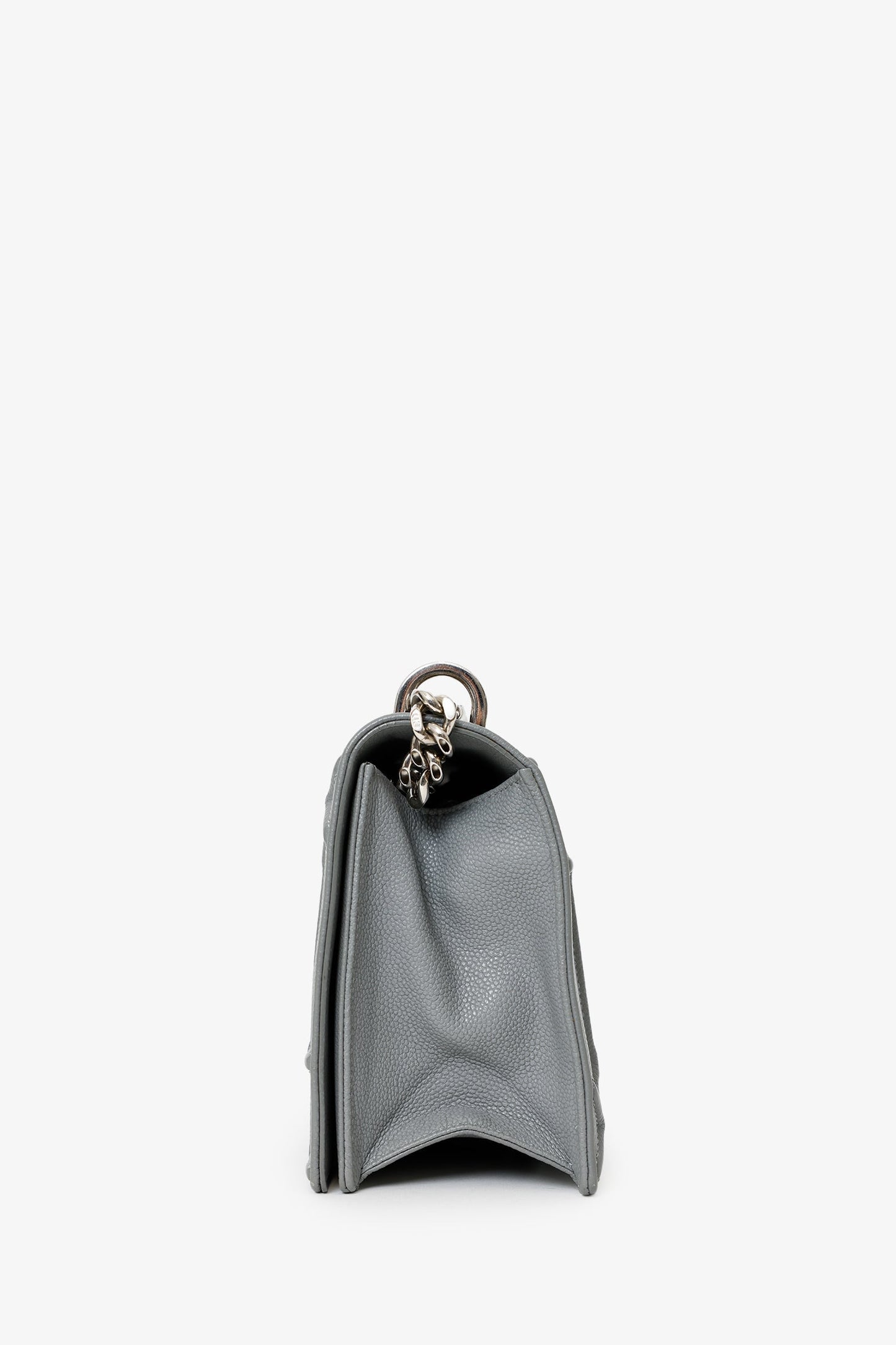 Christian Dior 2015 Grey Grained Leather Medium Diorama Shoulder Bag