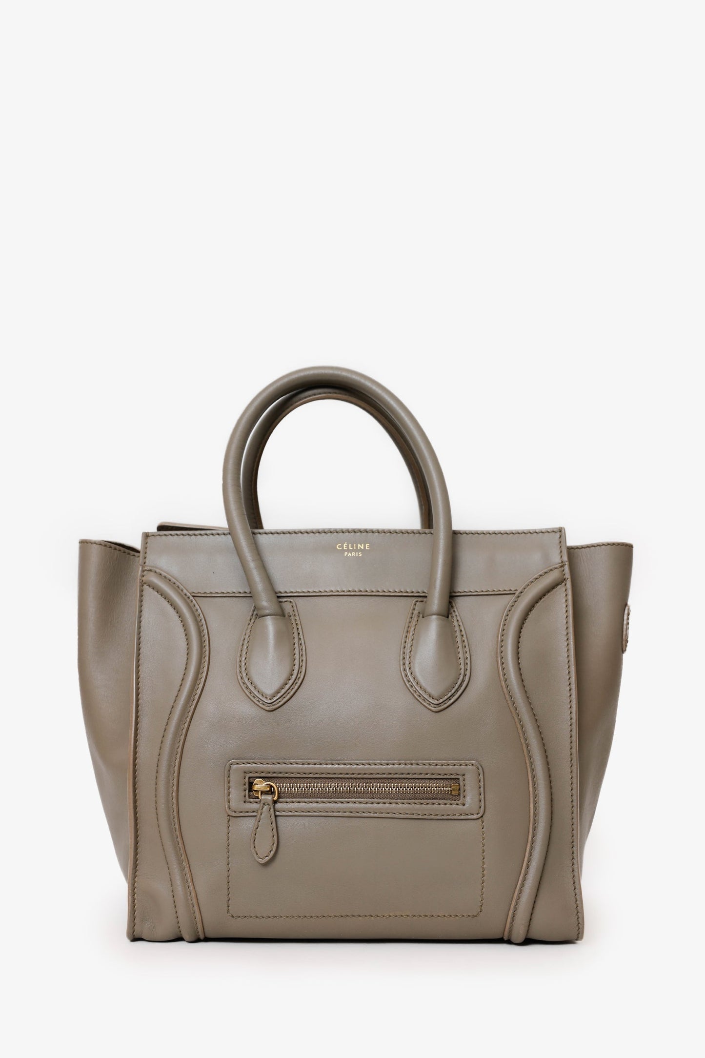Celine Grey Smooth Calfskin Mini Luggage Tote