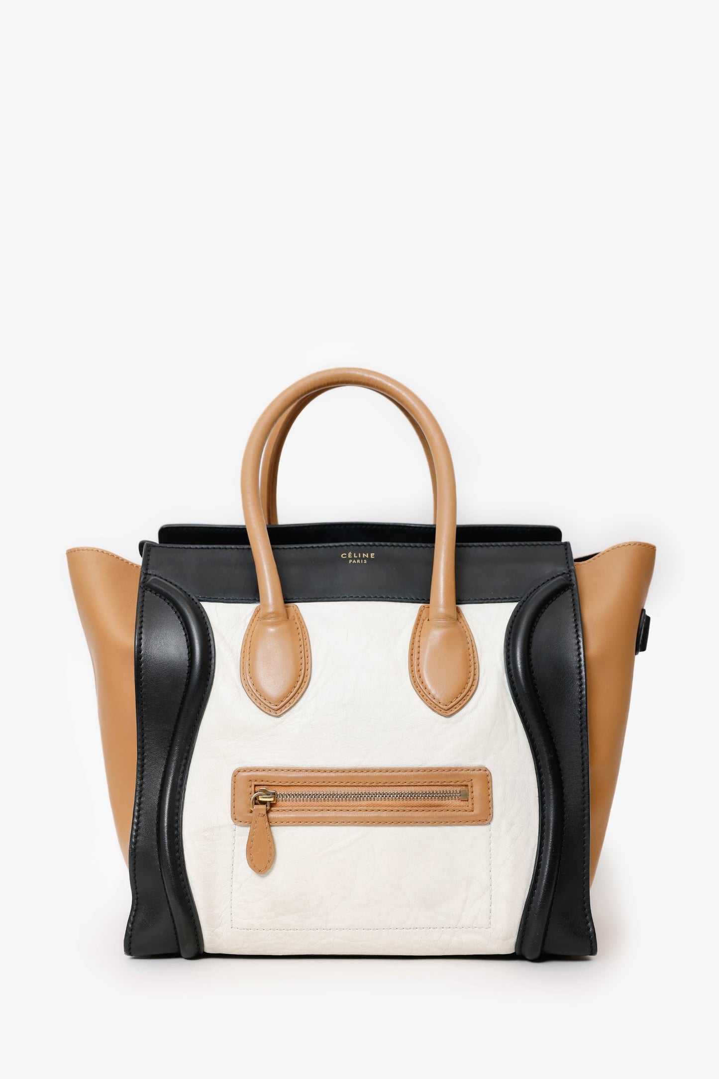 Celine Tri-Colour Leather Micro Luggage Tote
