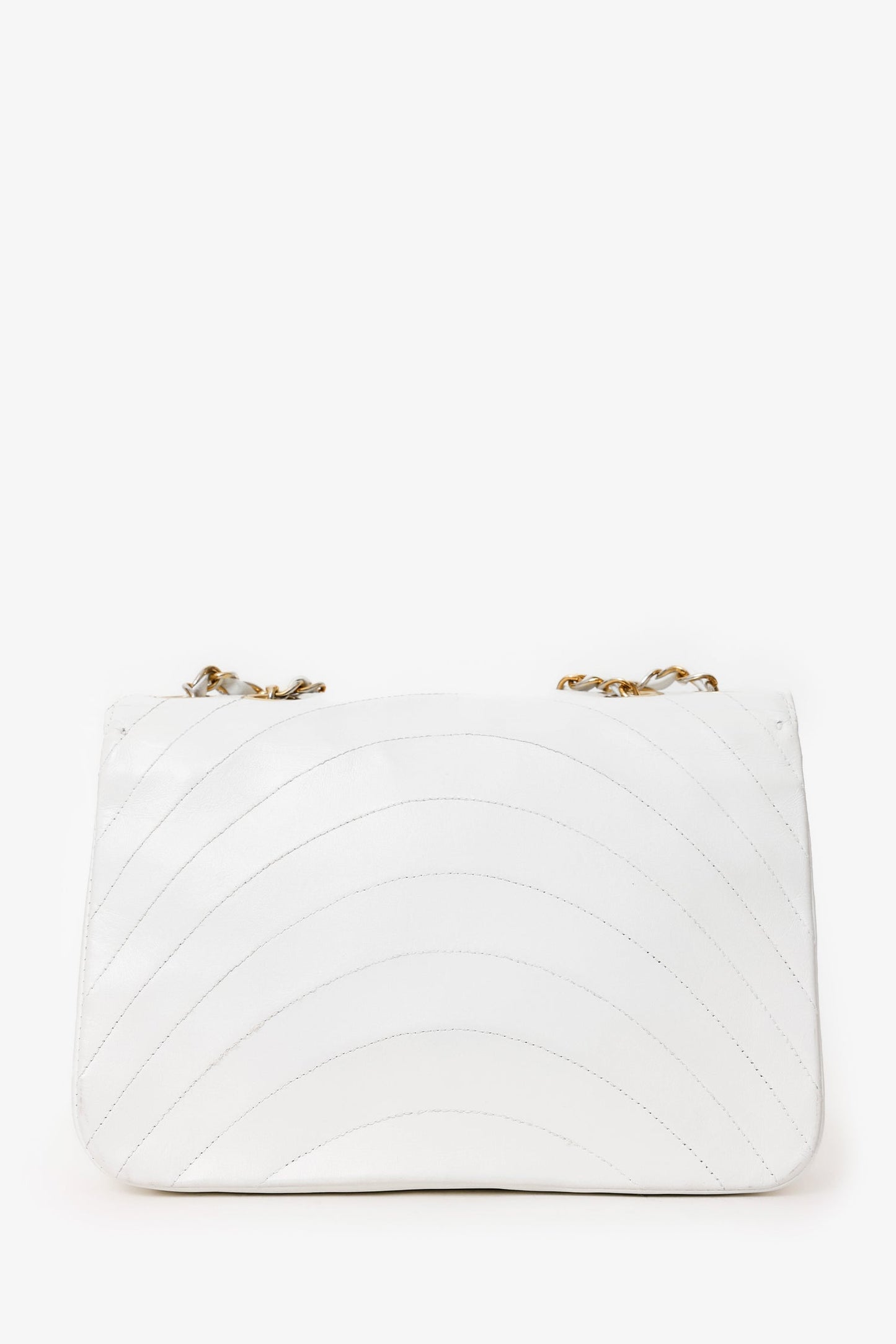 Chanel™ White Lambskin Half Moon Flap Bag ''