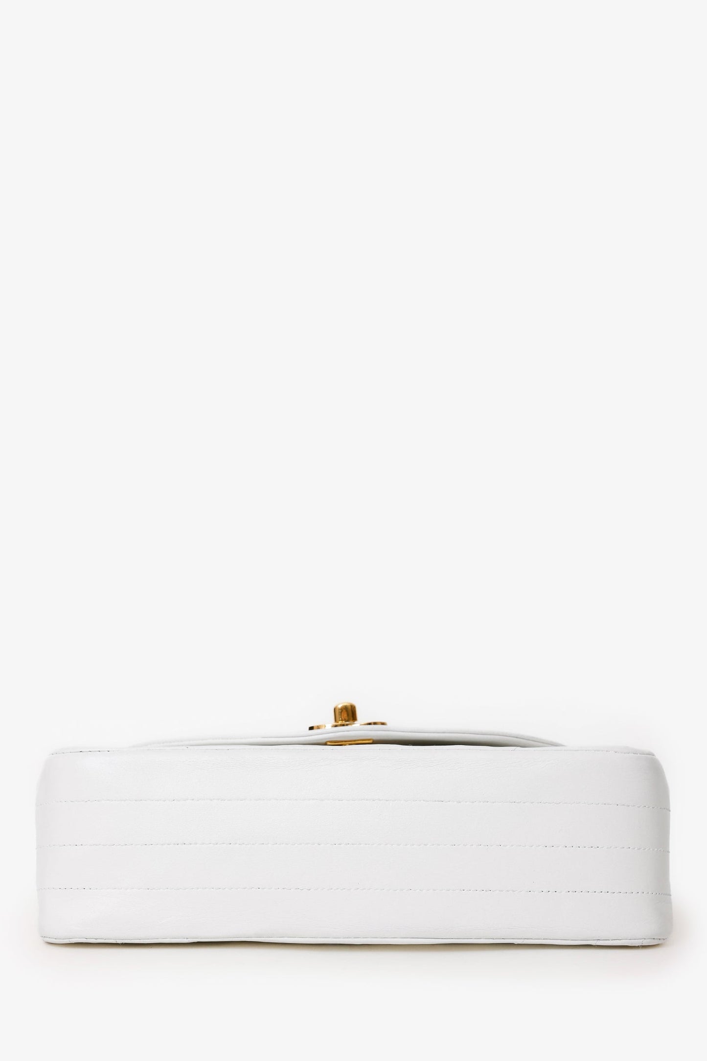 Chanel™ White Lambskin Half Moon Flap Bag ''