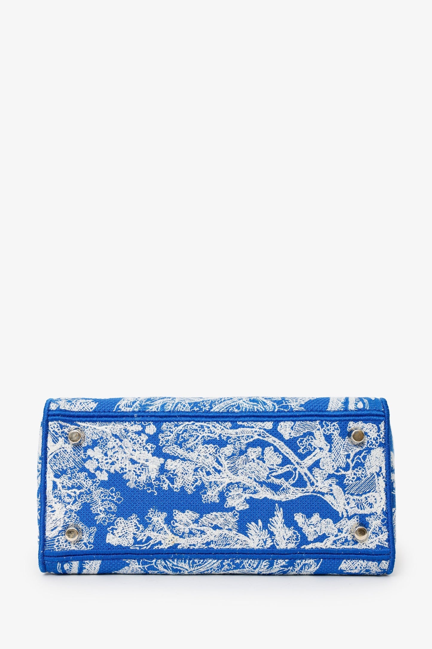 Christian Dior Blue/White 'Lady D-Lite' Top Handle With Strap