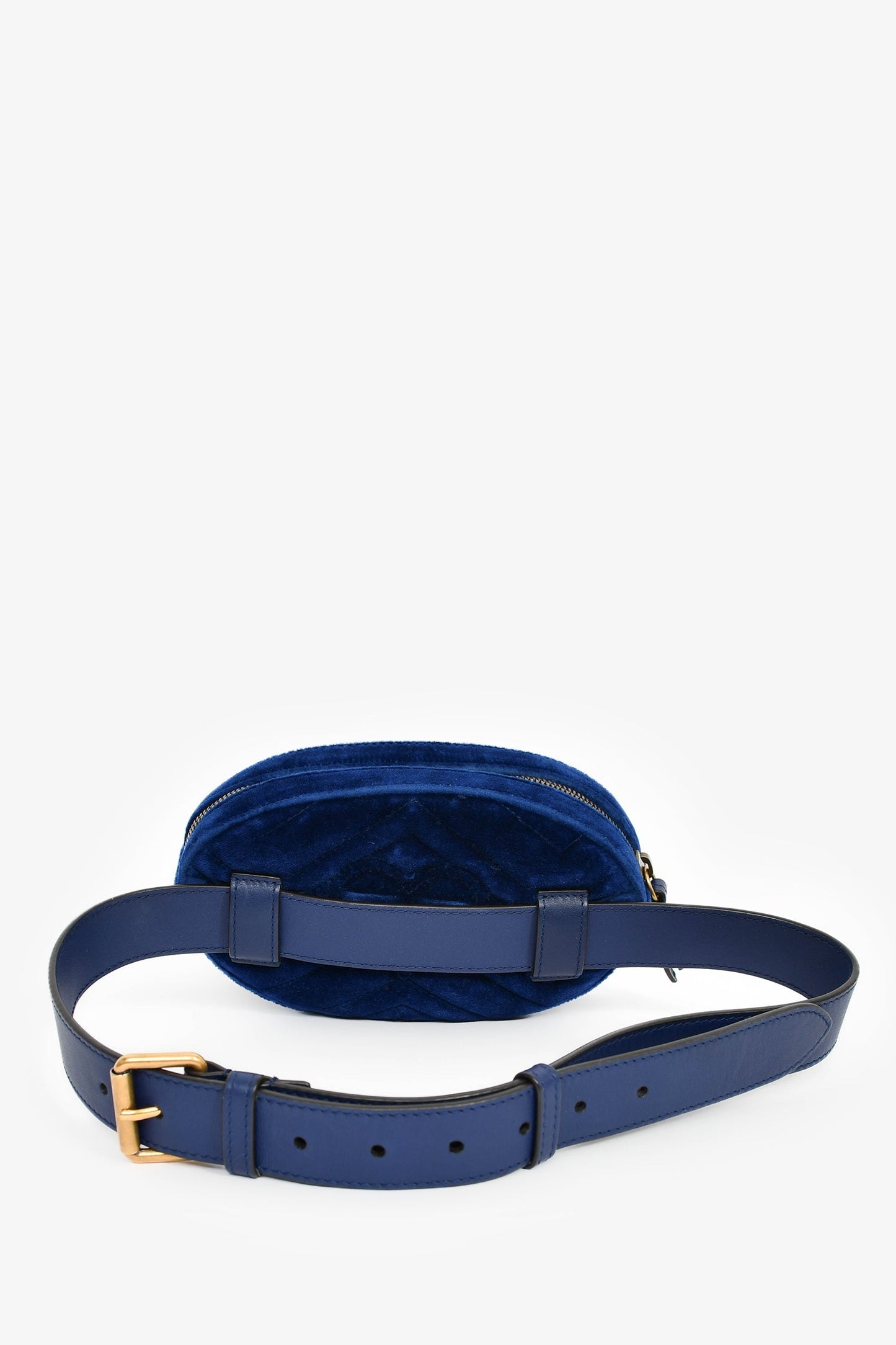 Gucci Blue Velvet Chevron Belt Bag