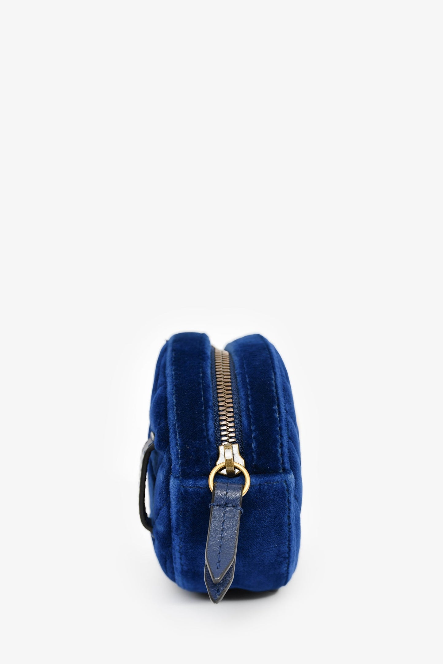Gucci Blue Velvet Chevron Belt Bag