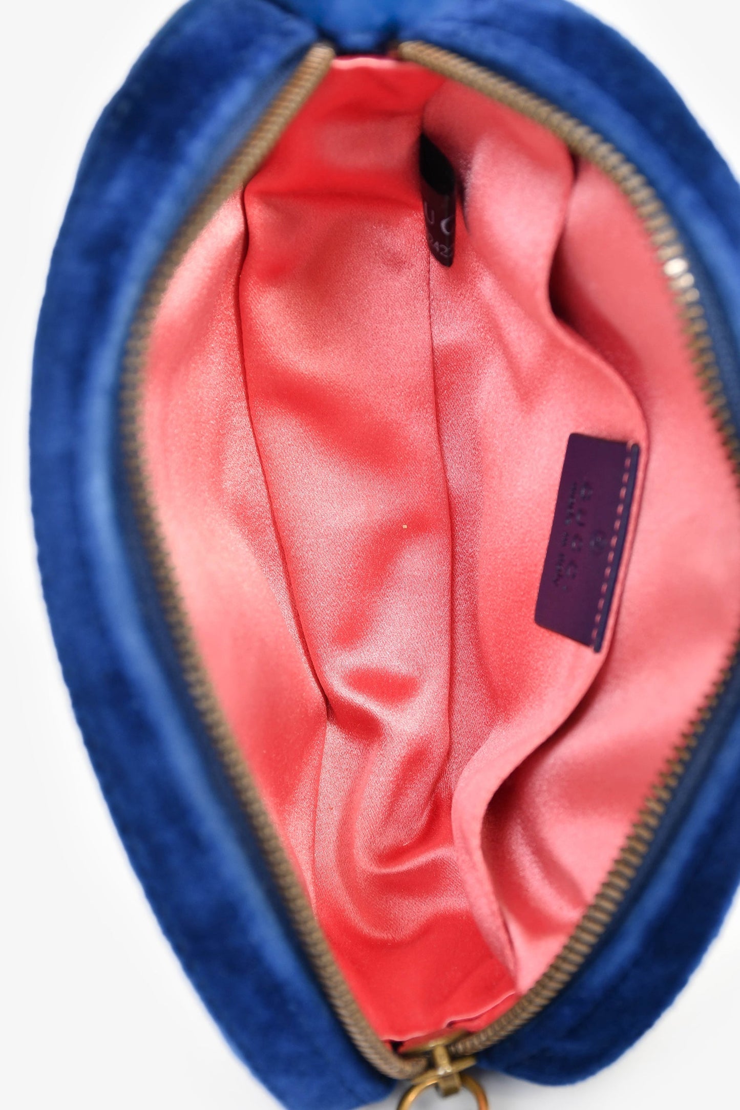 Gucci Blue Velvet Chevron Belt Bag