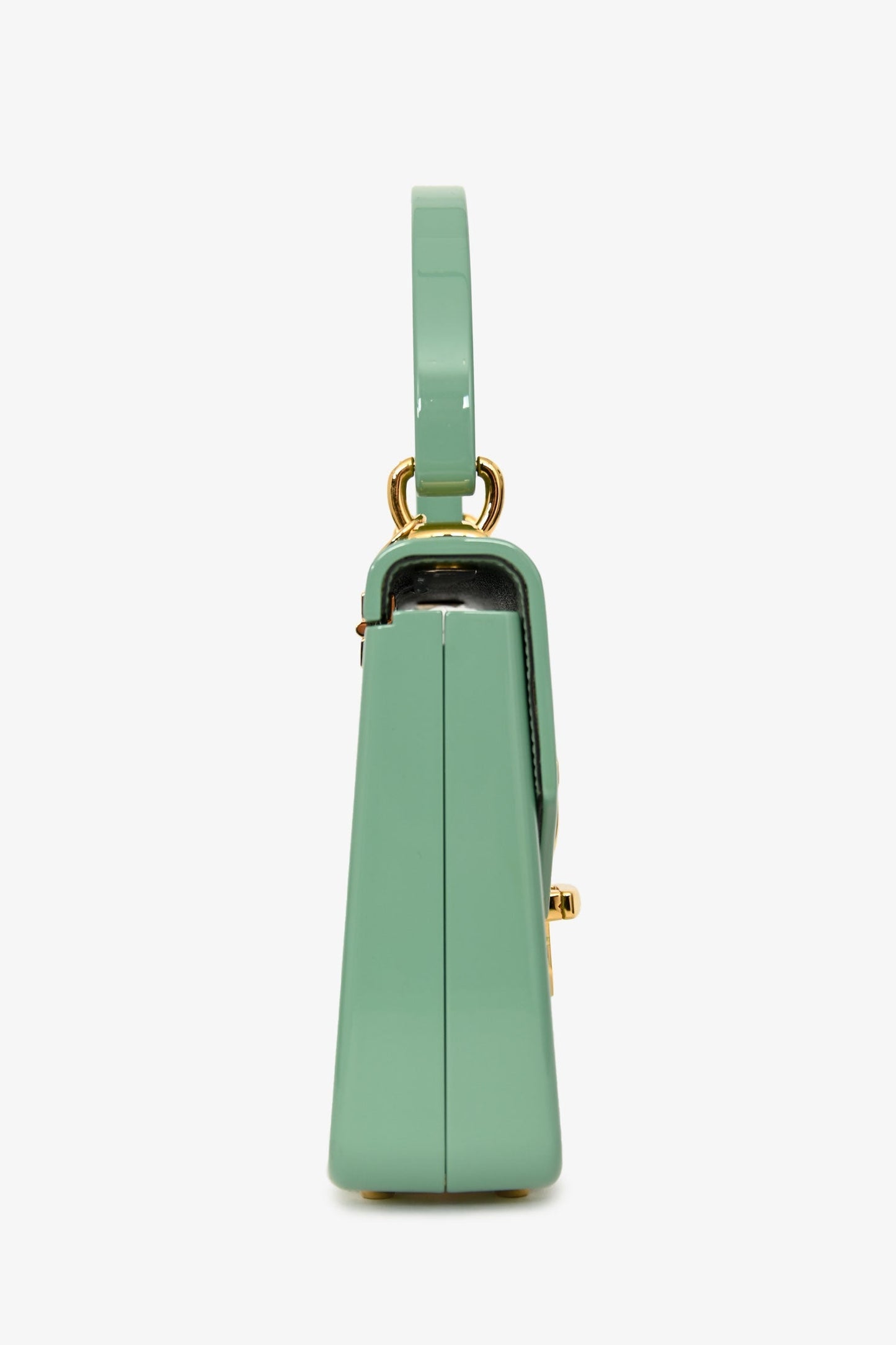 Gucci 2019 Sage Green Acrylic 'Sylvie 1969' Plexiglass Mini Top Handle