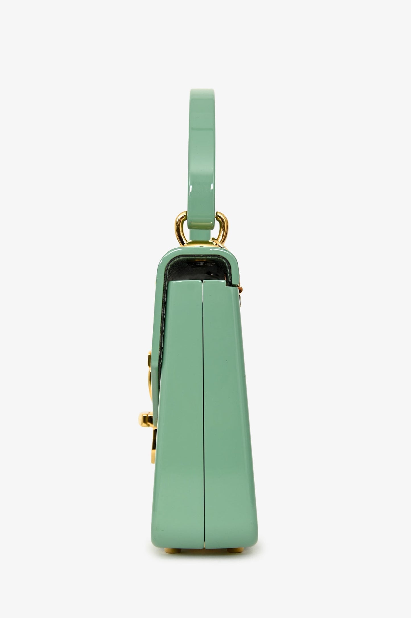 Gucci 2019 Sage Green Acrylic 'Sylvie 1969' Plexiglass Mini Top Handle
