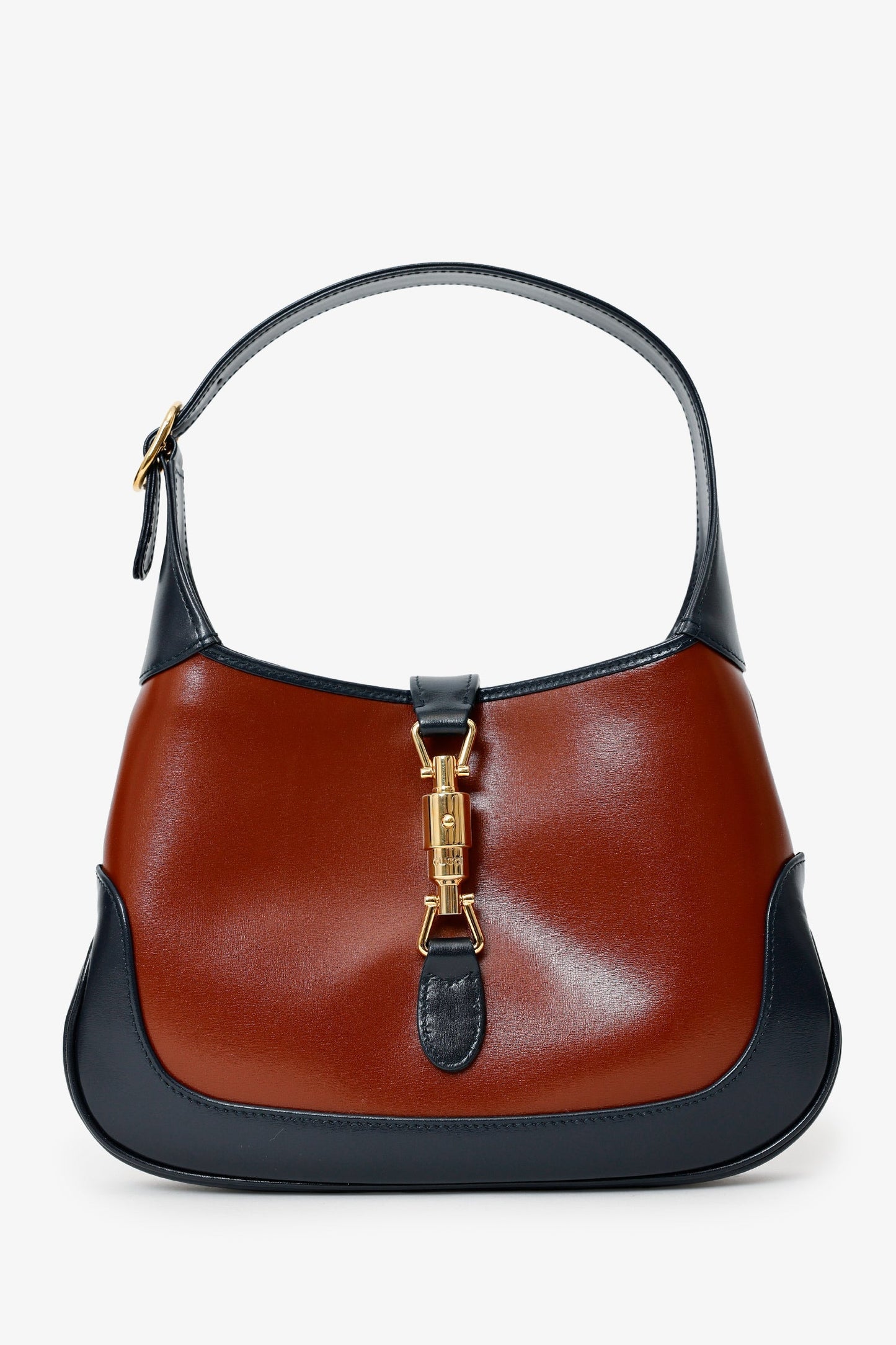 Gucci Burgundy/Navy Leather Small Jackie 1961 Hobo Shoulder Bag With Strap
