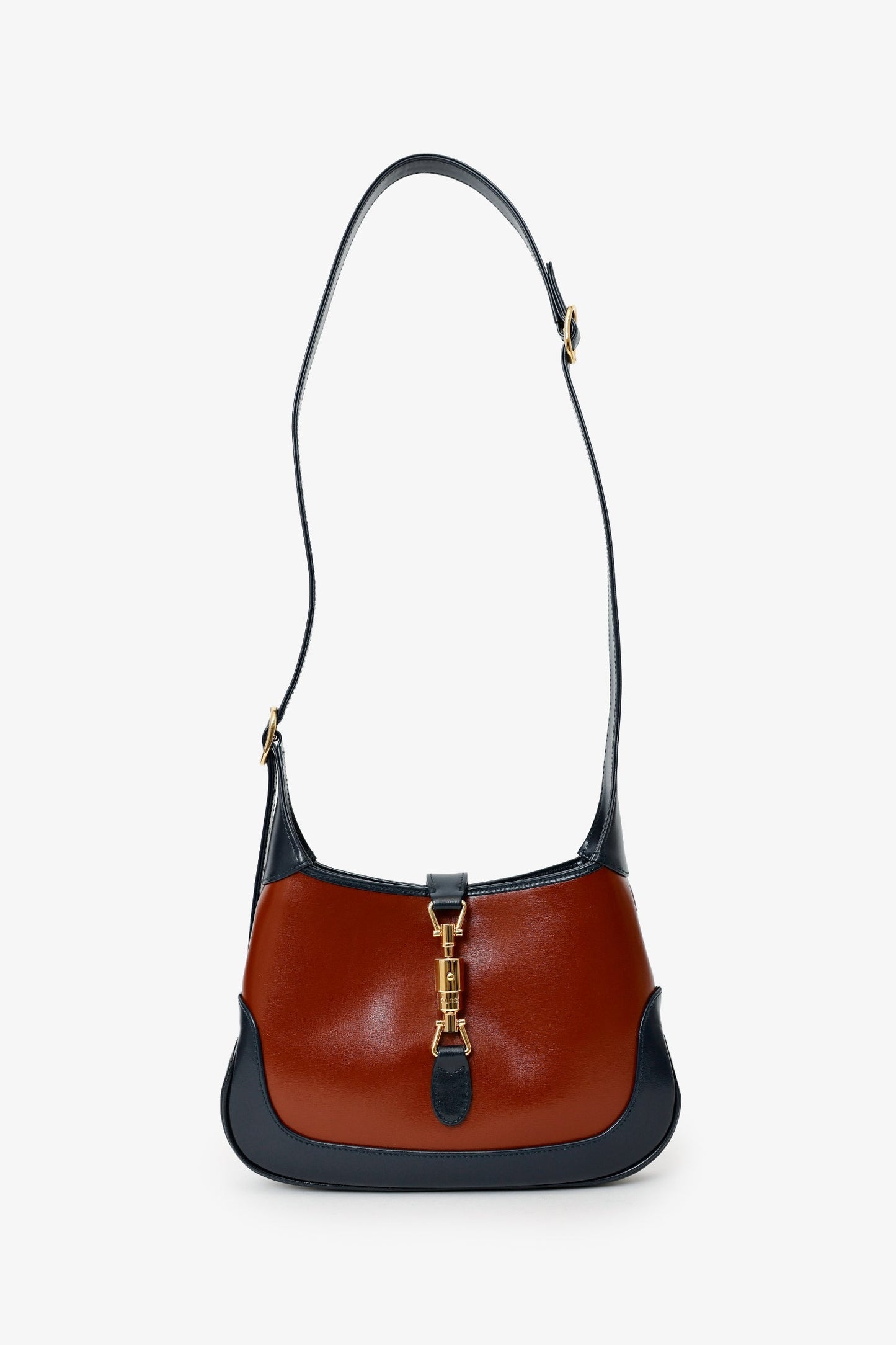 Gucci Burgundy/Navy Leather Small Jackie 1961 Hobo Shoulder Bag With Strap