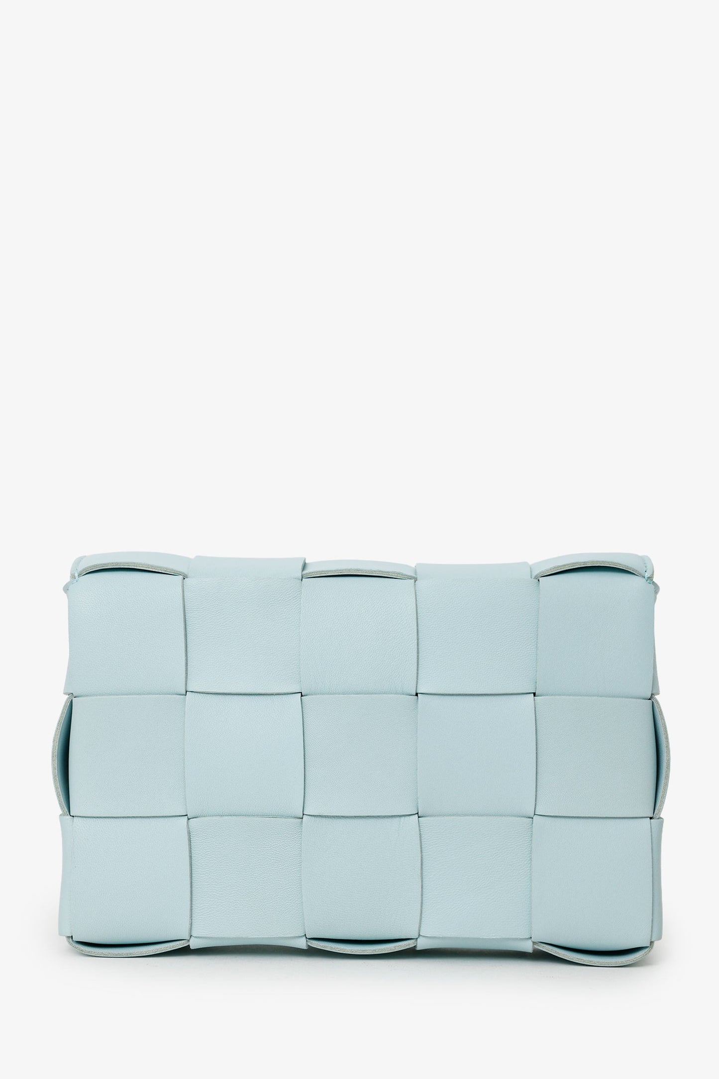 Bottega Veneta Light Blue Intrecciato Leather Cassette Crossbody Bag