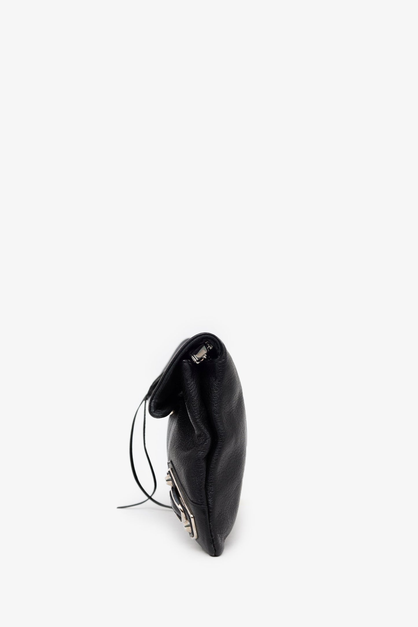 Balenciaga Black Leather City Envelope Clutch Bag With Strap