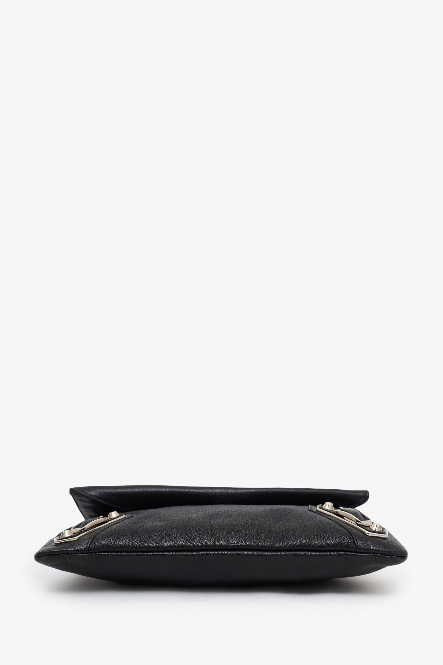 Balenciaga Black Leather City Envelope Clutch Bag With Strap